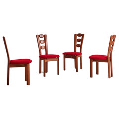 Vintage Set of 4 Teak Dining Chairs, Denmark 1960s