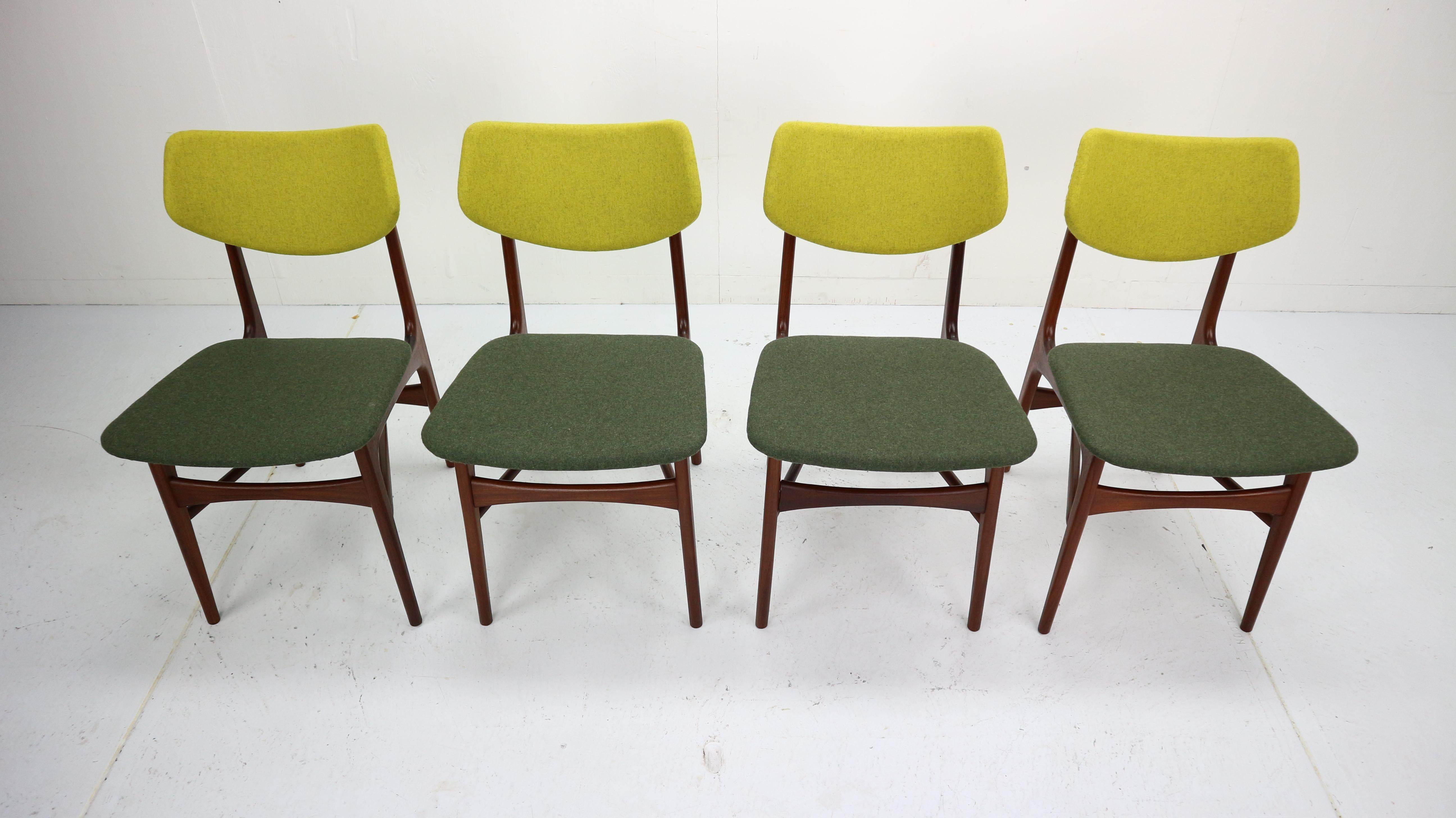 Set of 4 Teak Dining Chairs Hamar by Louis Van Teeffelen for Wébé, 1960s In Good Condition In The Hague, NL