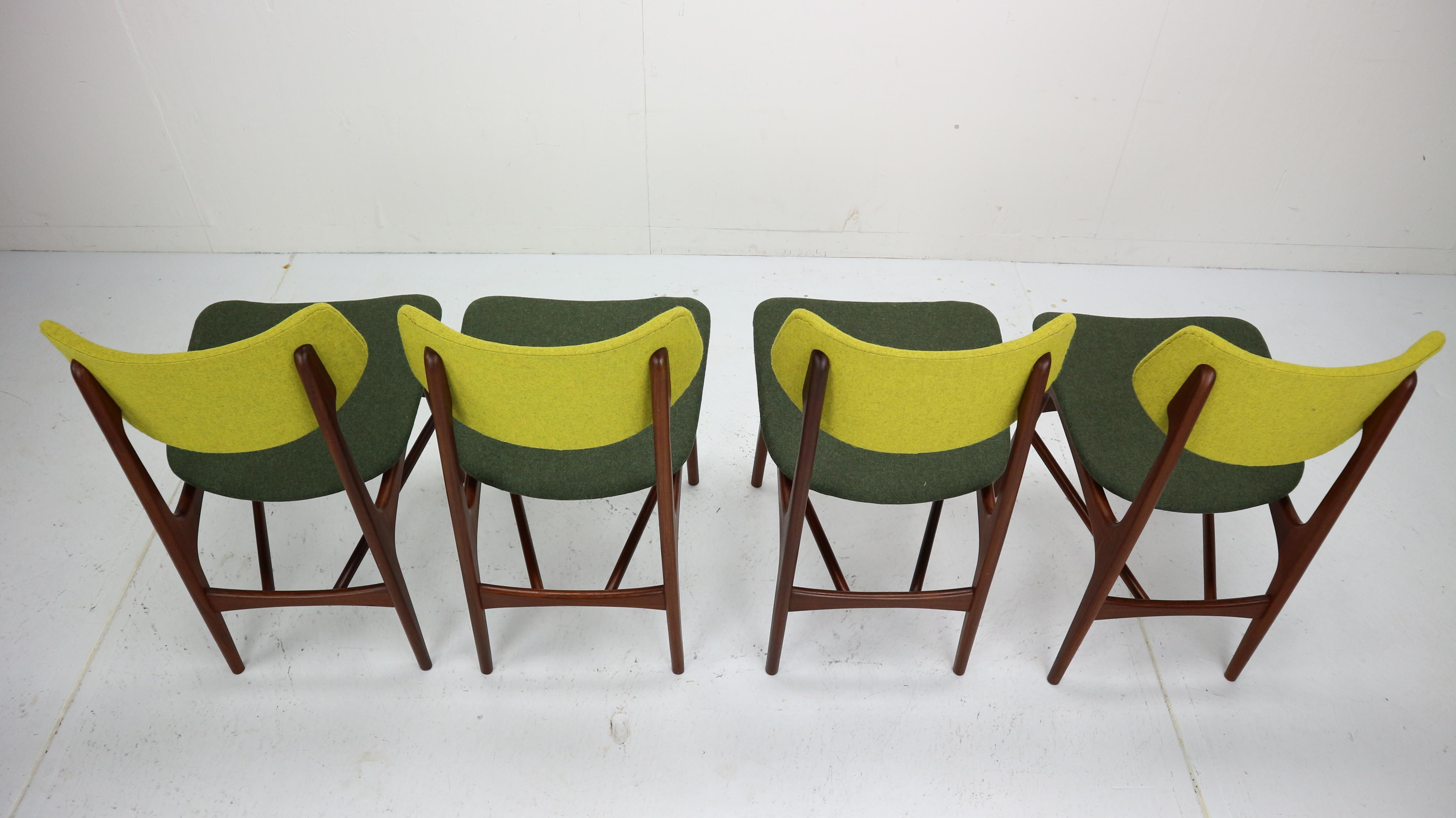 Set of 4 Teak Dining Chairs Hamar by Louis Van Teeffelen for Wébé, 1960s 1