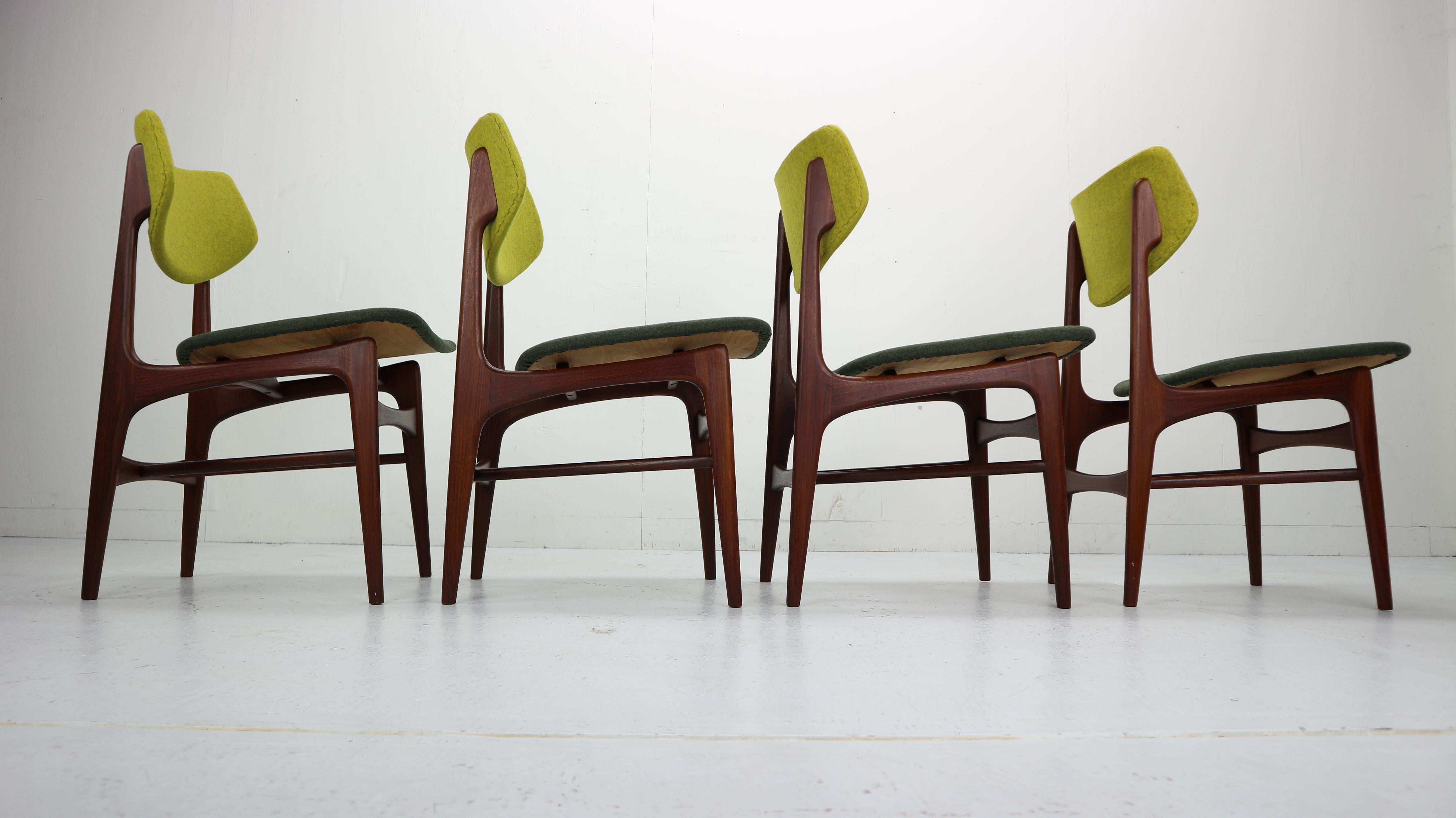 Set of 4 Teak Dining Chairs Hamar by Louis Van Teeffelen for Wébé, 1960s 2