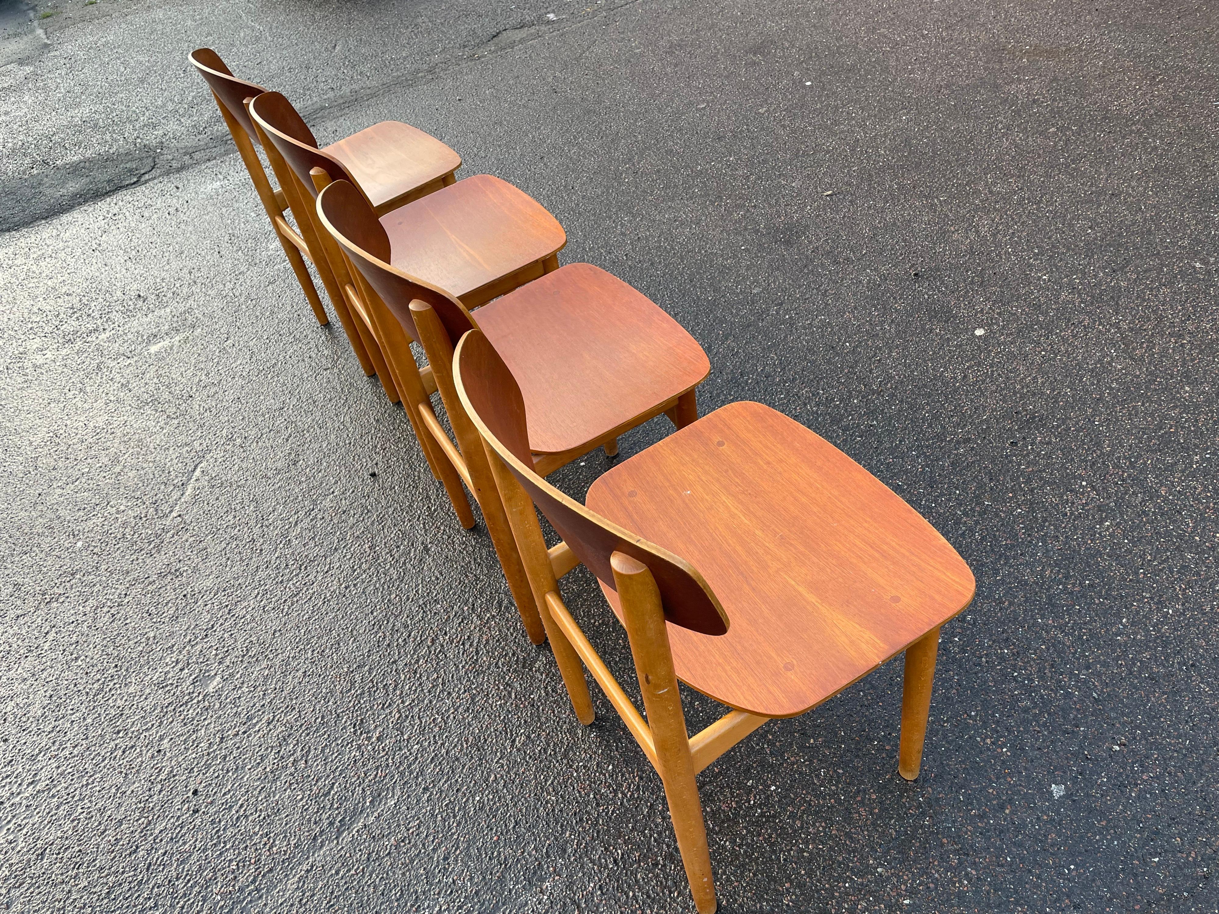 Set of 4 Teak Dining Chairs, Model 122, Designed by Børge Mogensen 1