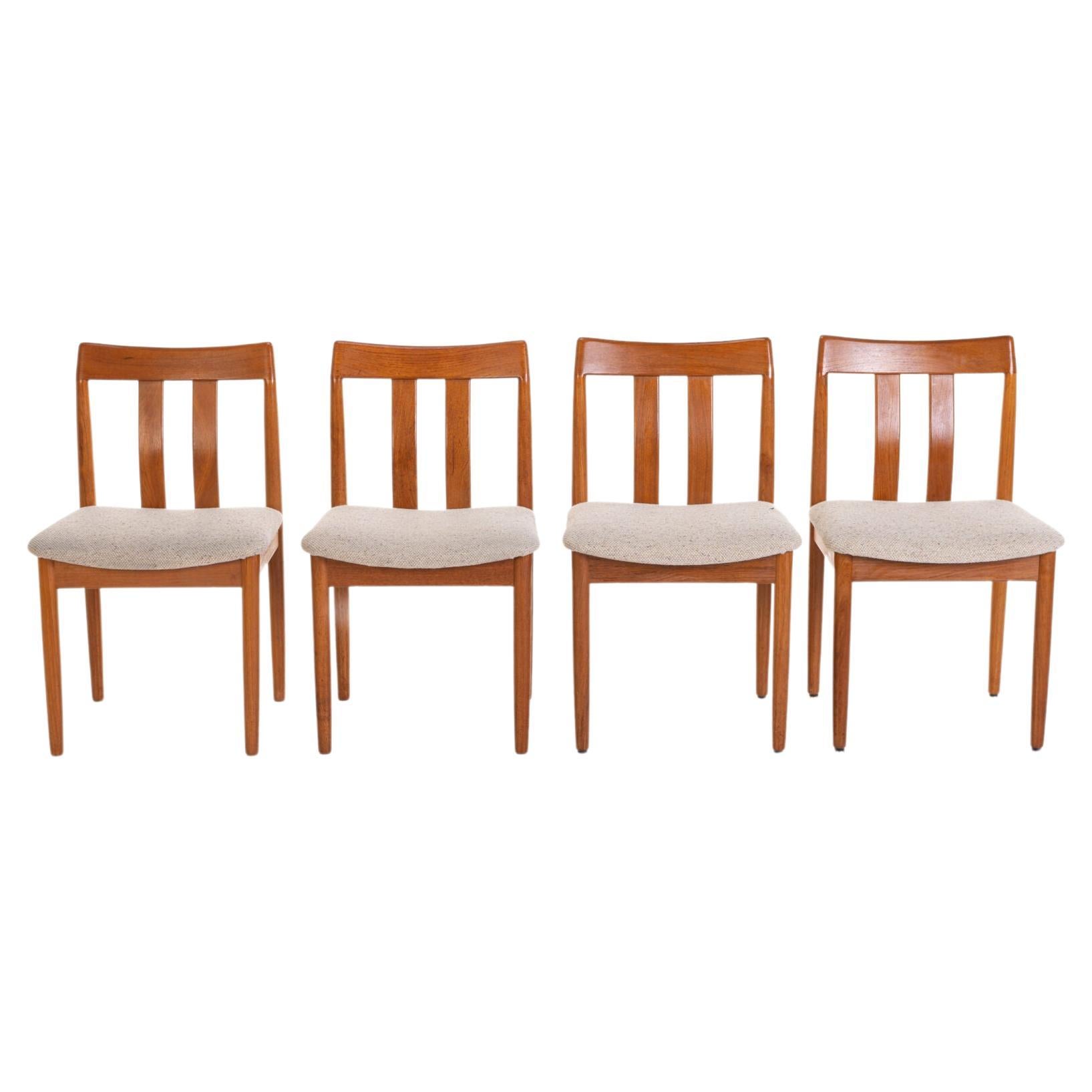Set of 4 Teak Dining Room Chairs by Vamdrup, Denmark 1960s