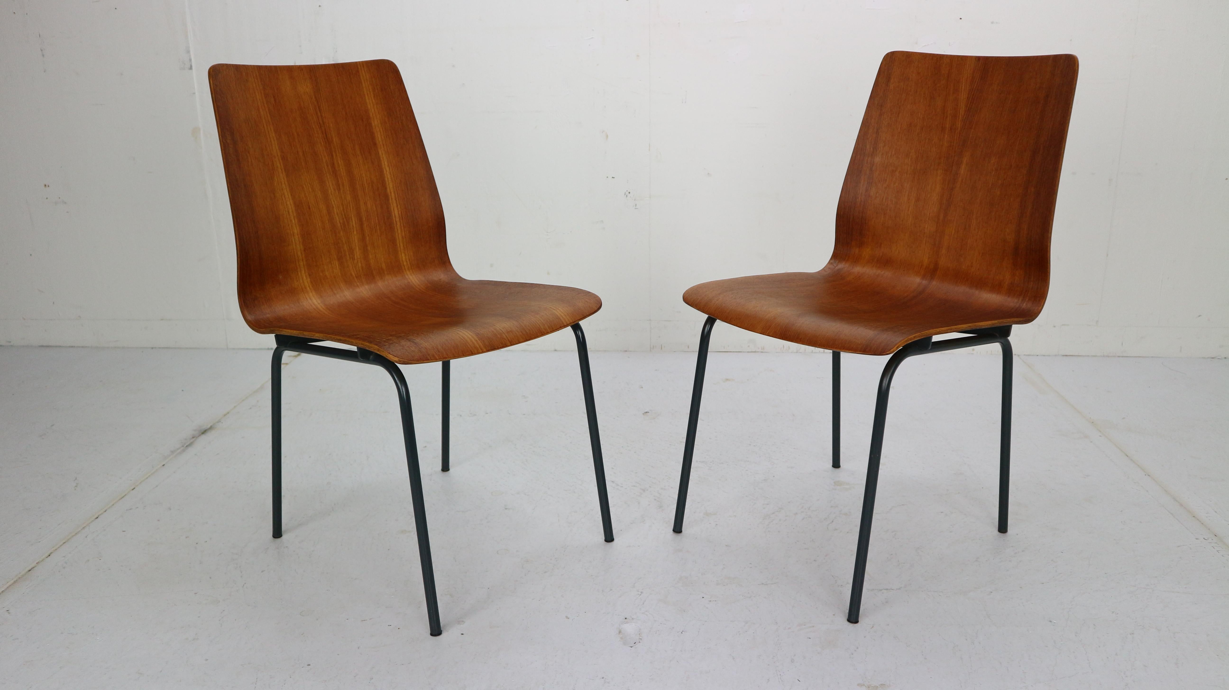 Mid-20th Century Set of 4 Teak Dinning Room Chairs 