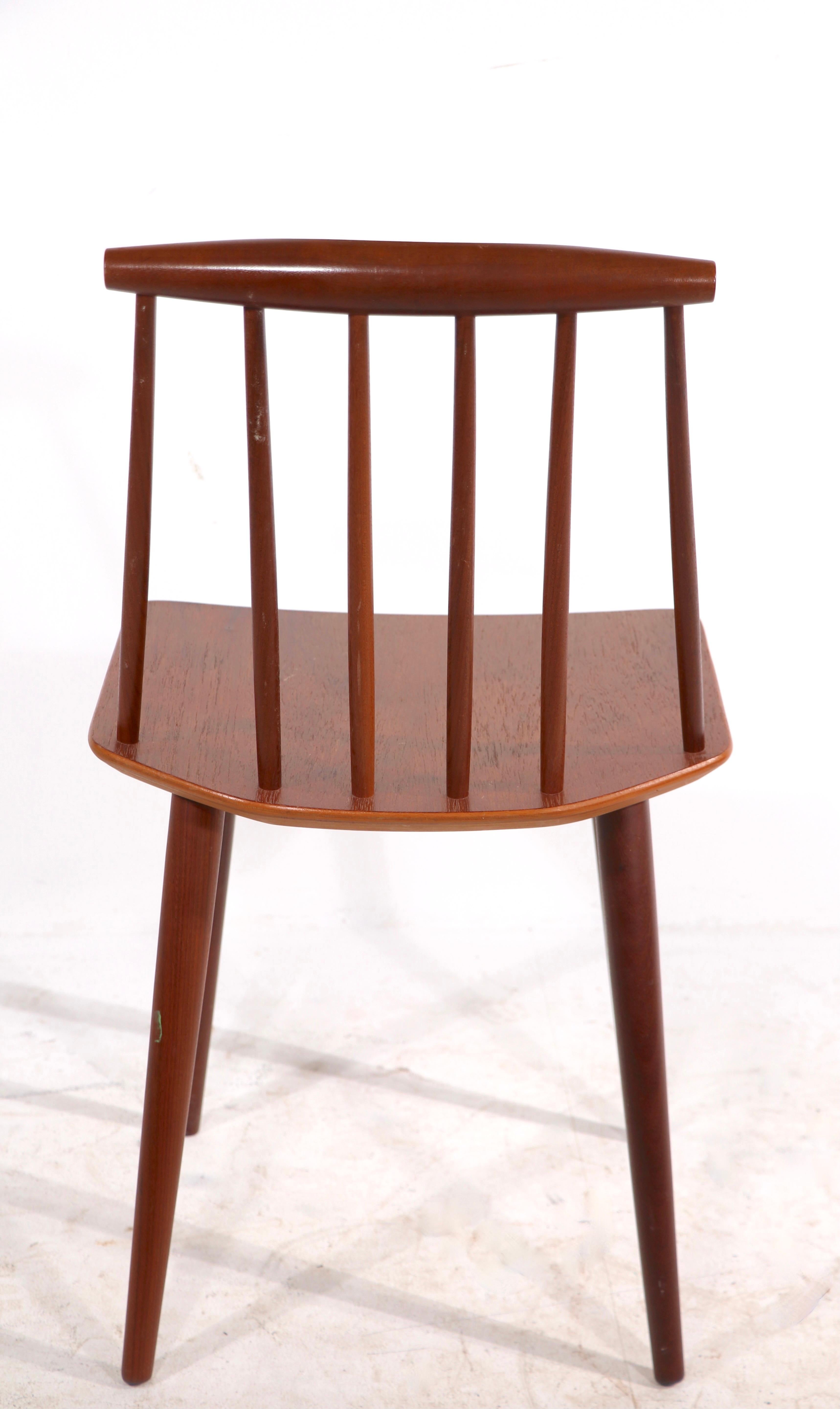 Set of 4 Teak Folke Palsson Danish Mid-Century Modern J 77 Chairs by FDB  Mobler For Sale at 1stDibs