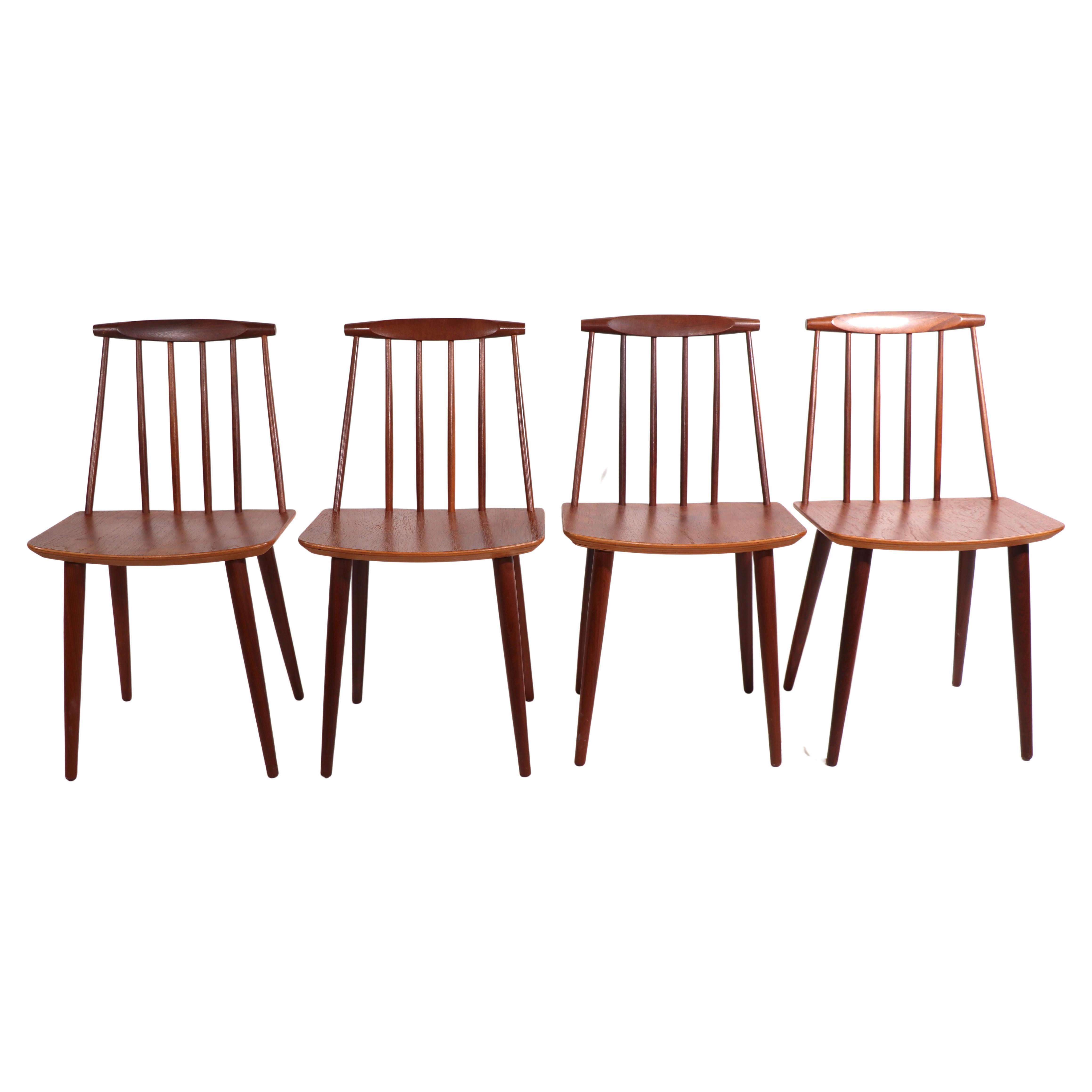 Set of 4 Teak Folke Palsson Danish Mid-Century Modern J 77 Chairs by FDB  Mobler at 1stDibs | folke palsson chair, folke pålsson stol, folke palsson  j77 chair