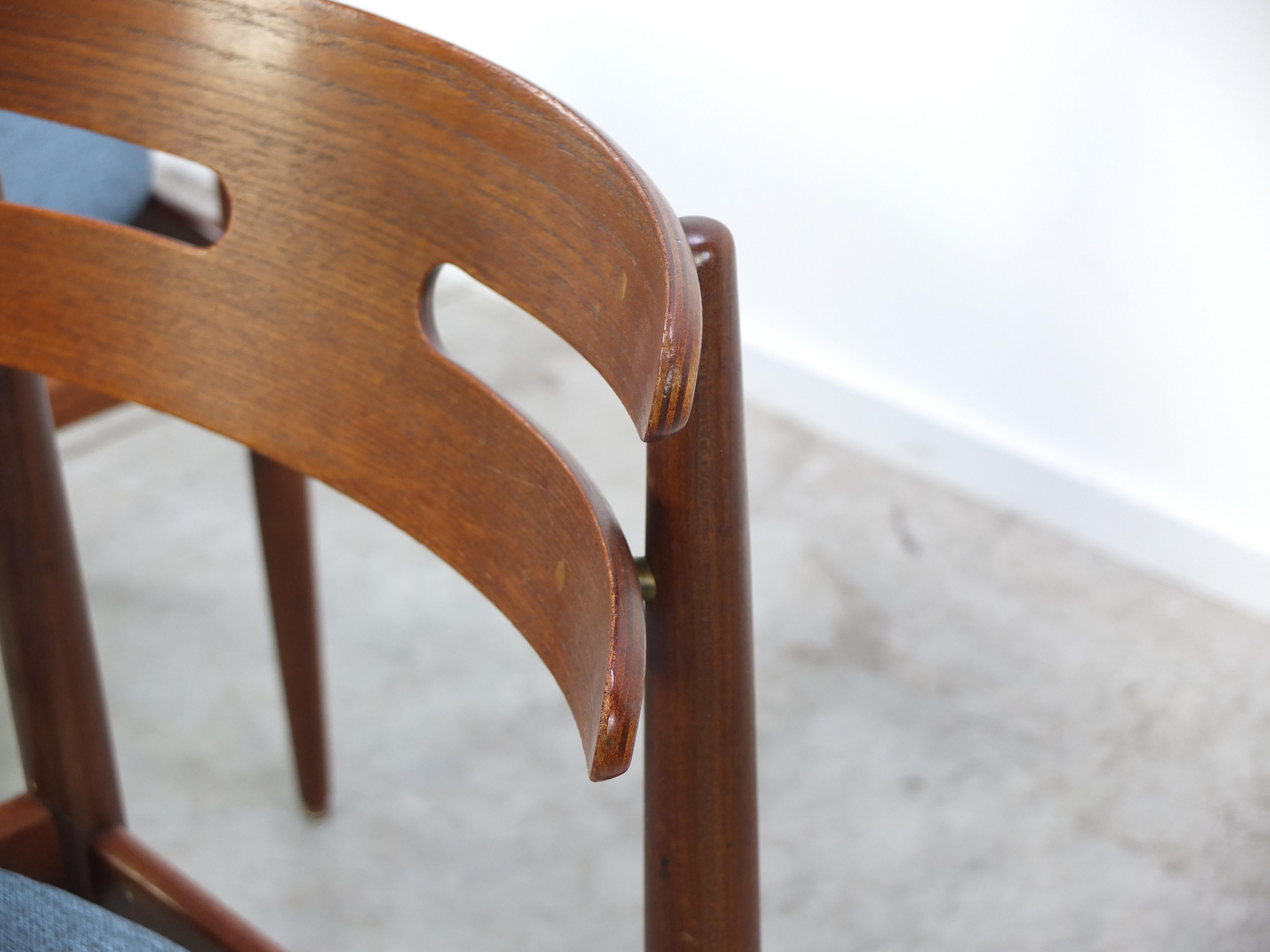 Set of 4 Teak 'Model 178' Dining Chairs by Johannes Andersen for Bramin, 1960s For Sale 3