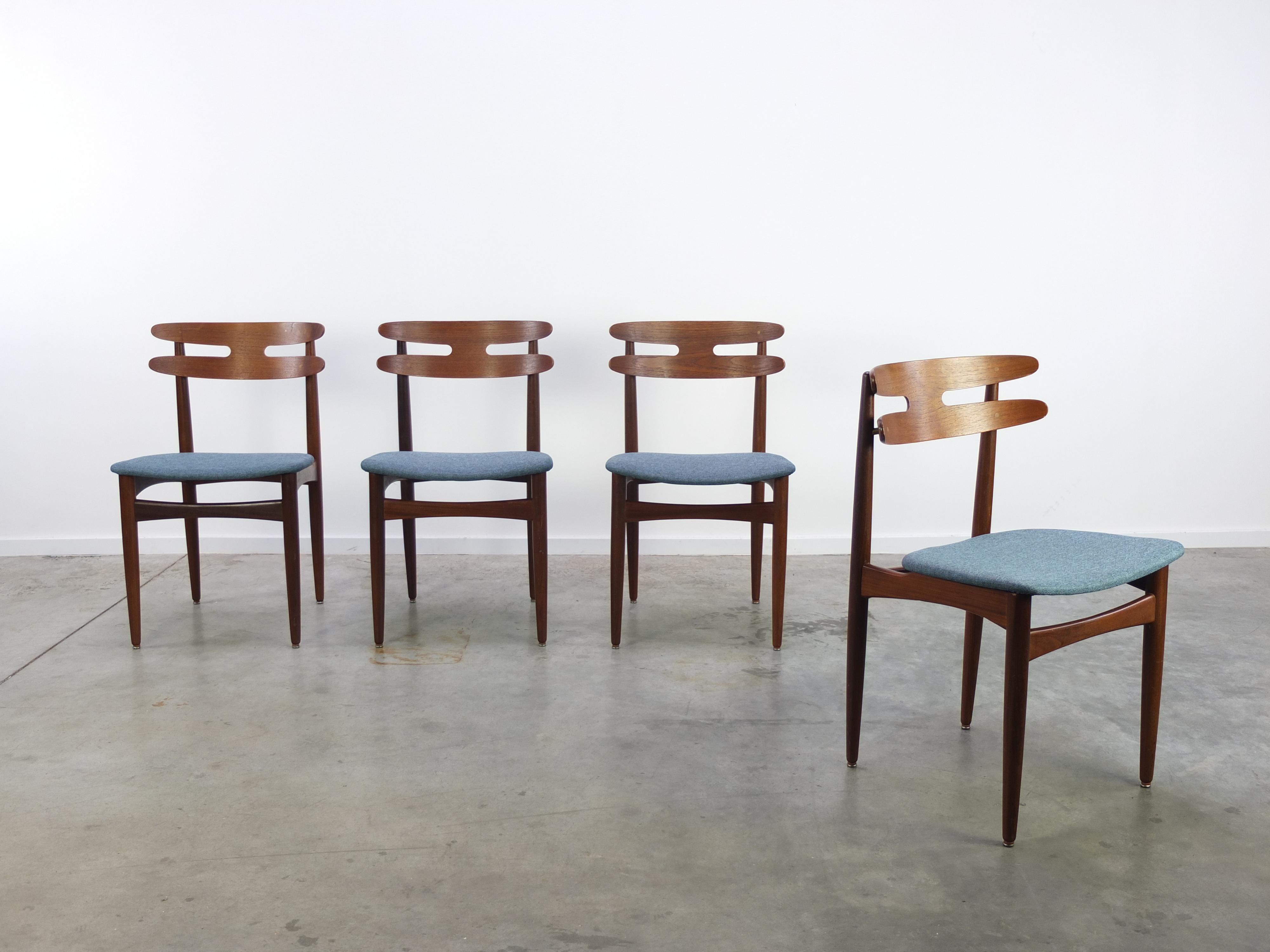 Scandinavian Modern Set of 4 Teak 'Model 178' Dining Chairs by Johannes Andersen for Bramin, 1960s For Sale