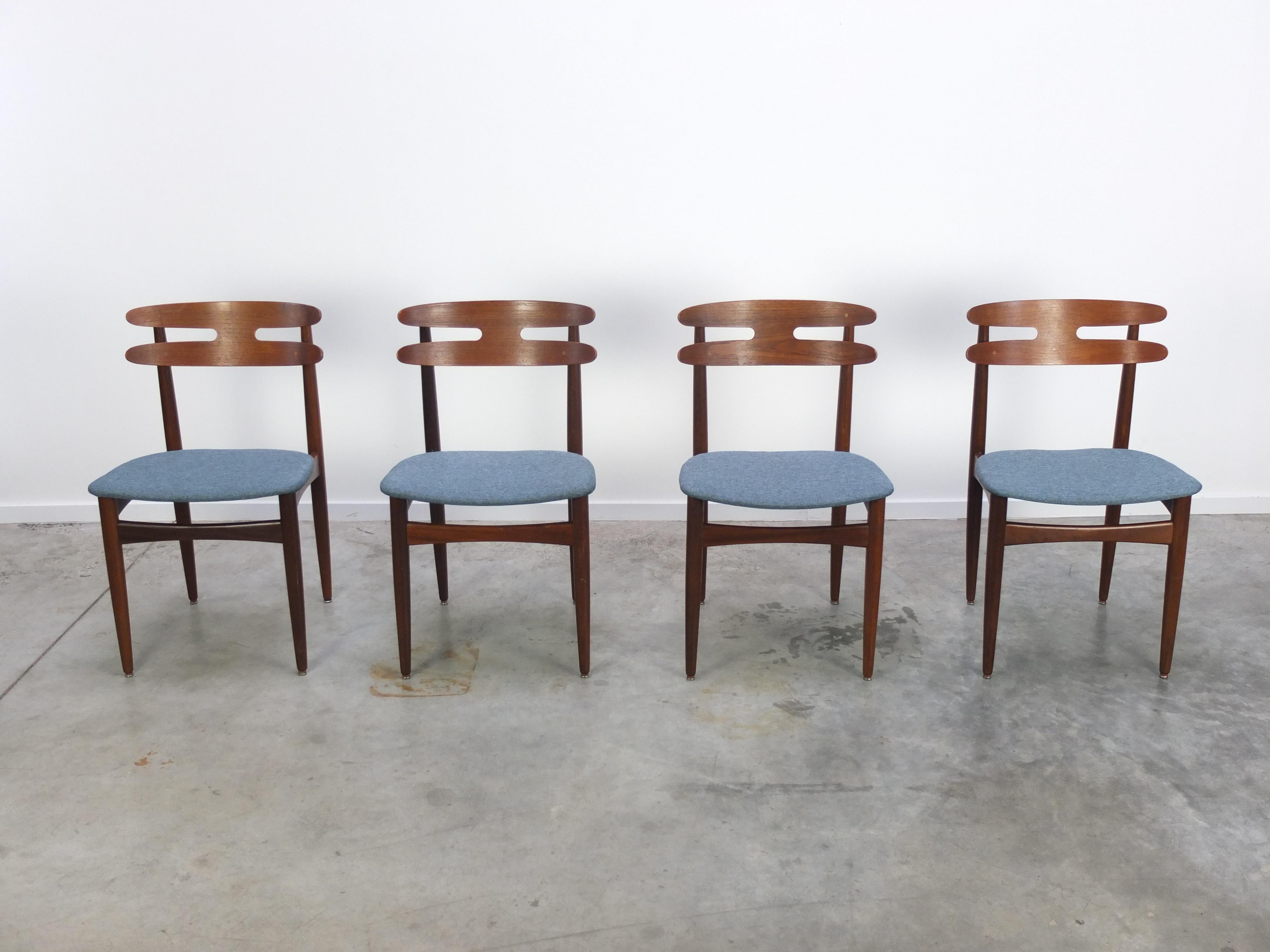 Brass Set of 4 Teak 'Model 178' Dining Chairs by Johannes Andersen for Bramin, 1960s For Sale