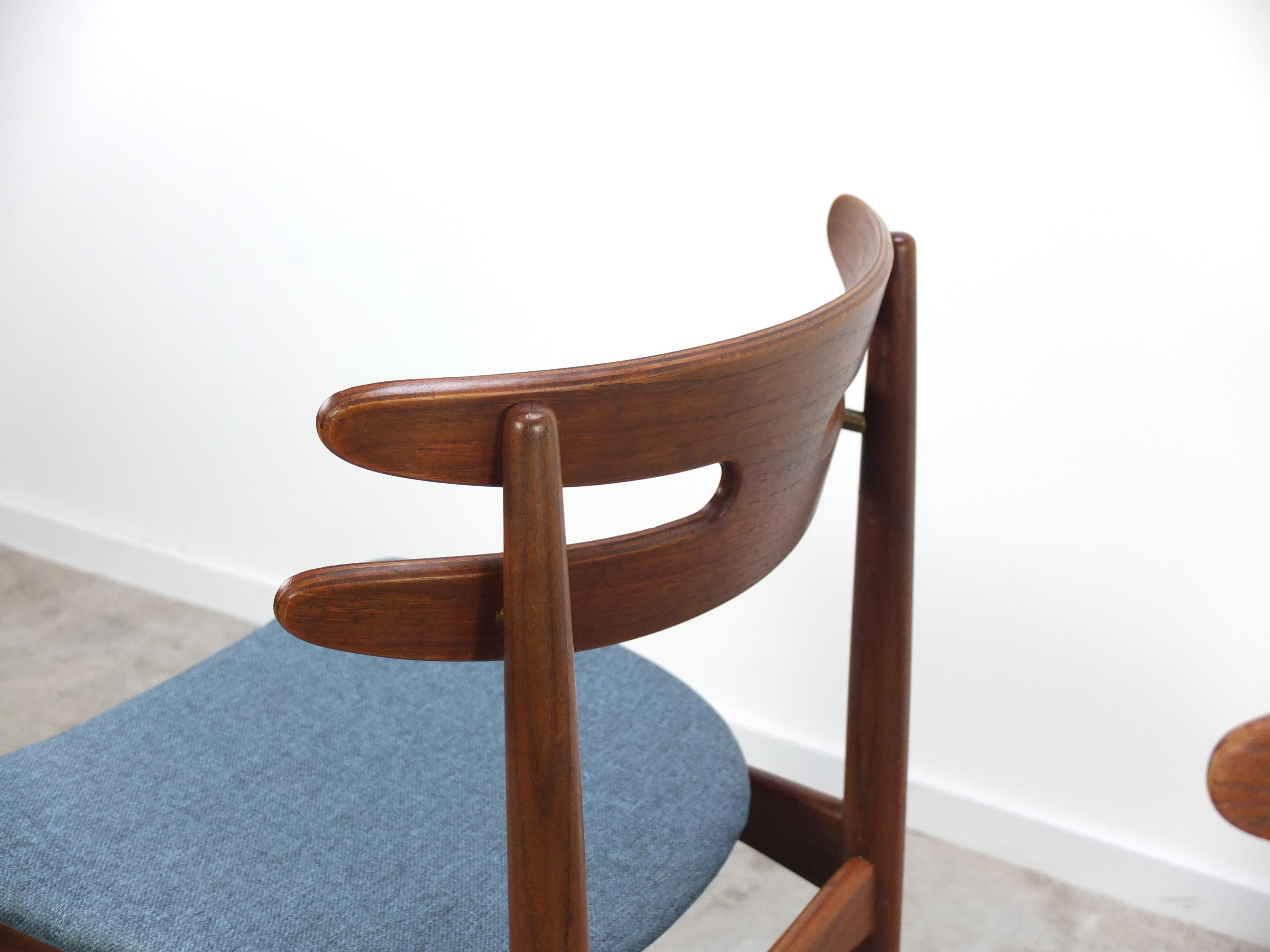 20ième siècle Ensemble de 4 chaises à manger en teck « Modèle 178 » de Johannes Andersen pour Bramin, années 1960 en vente