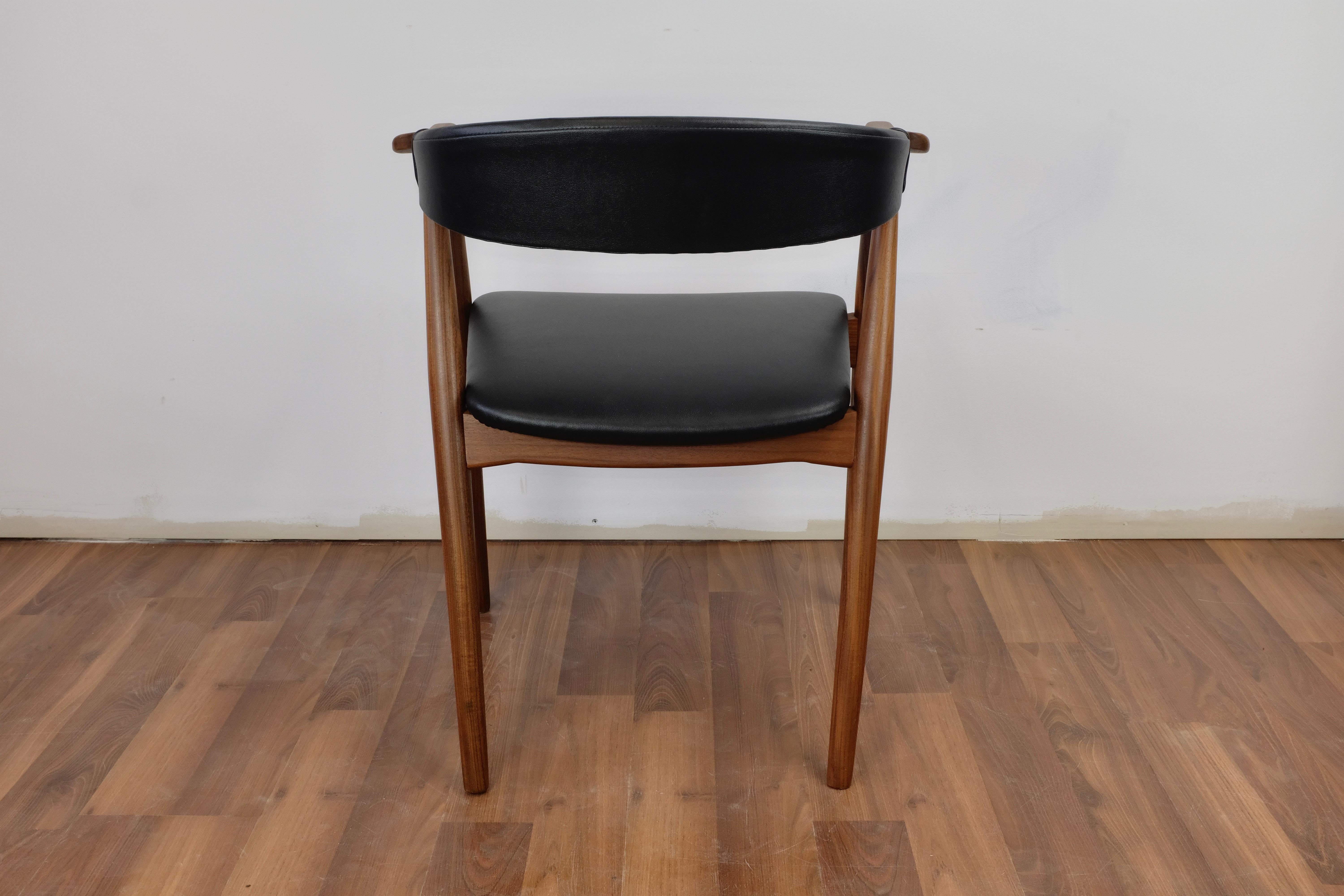 Faux Leather Set of 4 Teak Model 213 Armchairs by Farstrup For Sale