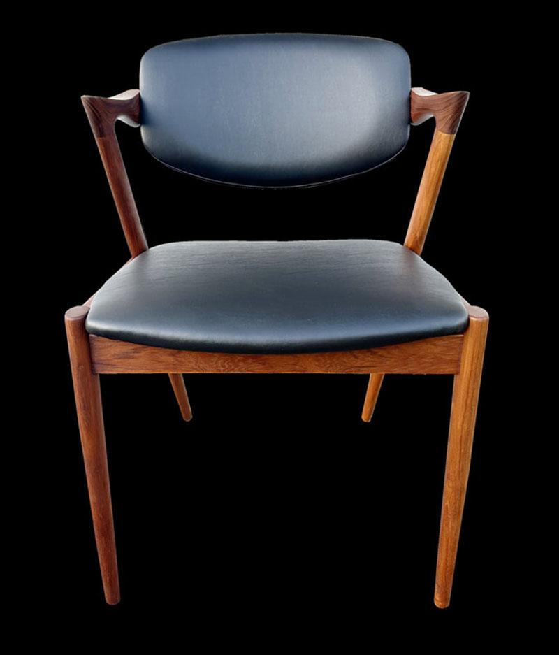 20th Century Set of 4 Teak Model 42 Armchairs by Kai Kristiansen for Schou Andersen For Sale