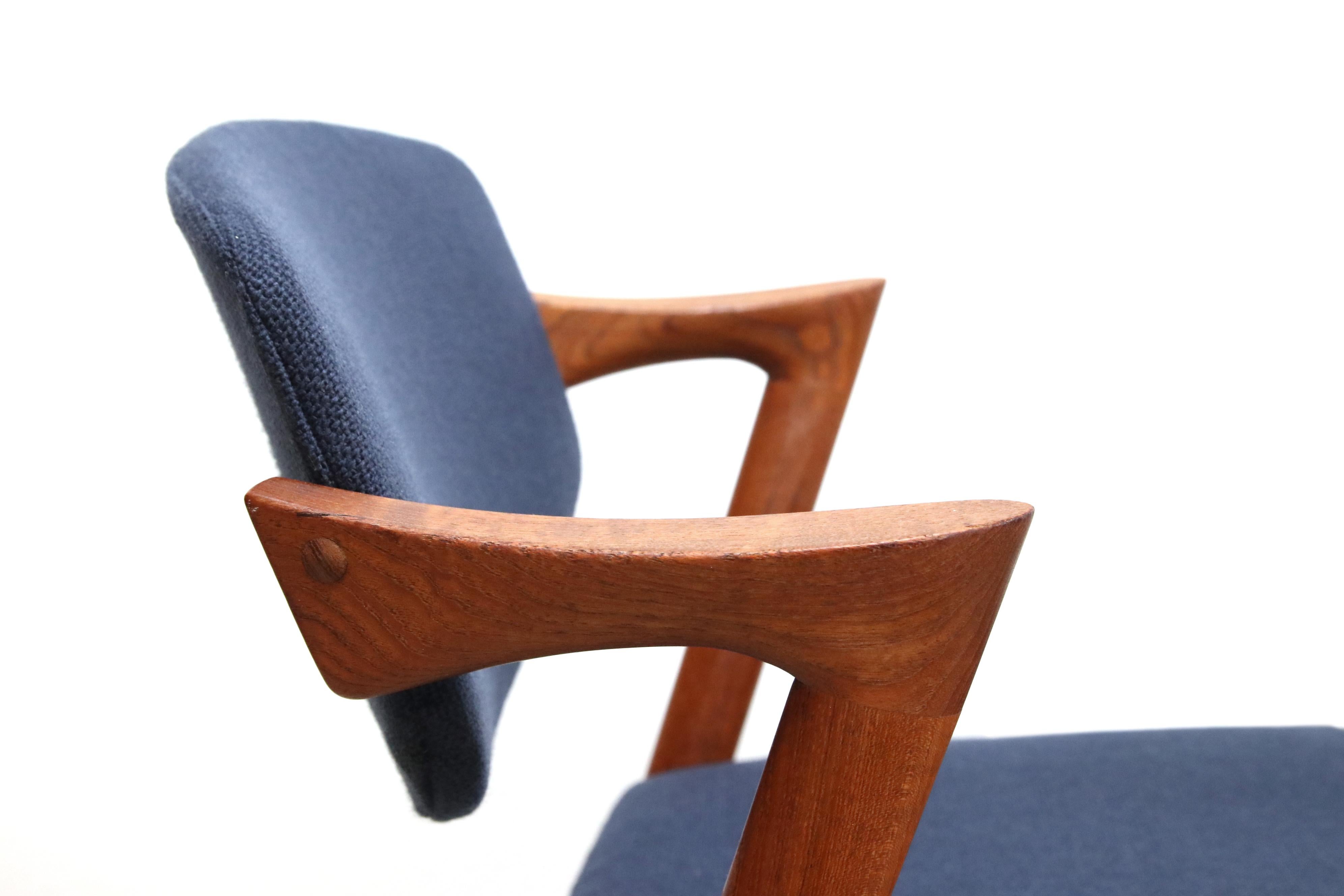 Set of 4 Teak Model 42 Dining Chairs by Kai Kristiansen for Andersen, Denmark 1