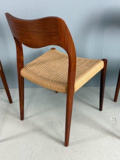 Set of 4 Teak Niels O. Møller Dining Chairs- Model 71, Denmark