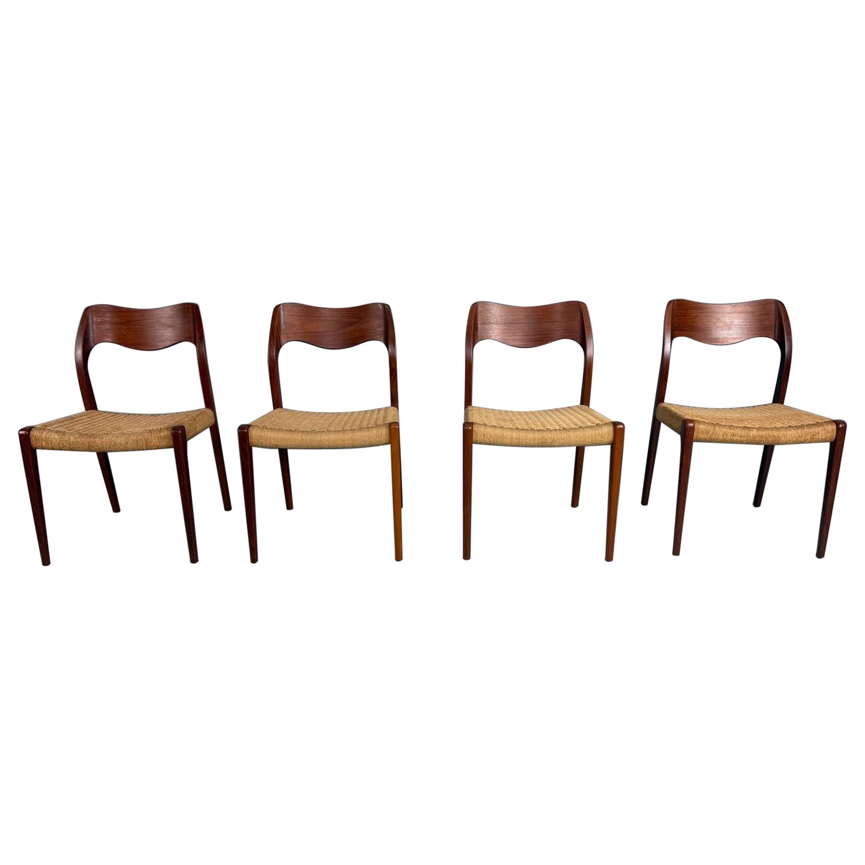 Set of 4 Teak Niels O. Møller Dining Chairs- Model 71, Denmark