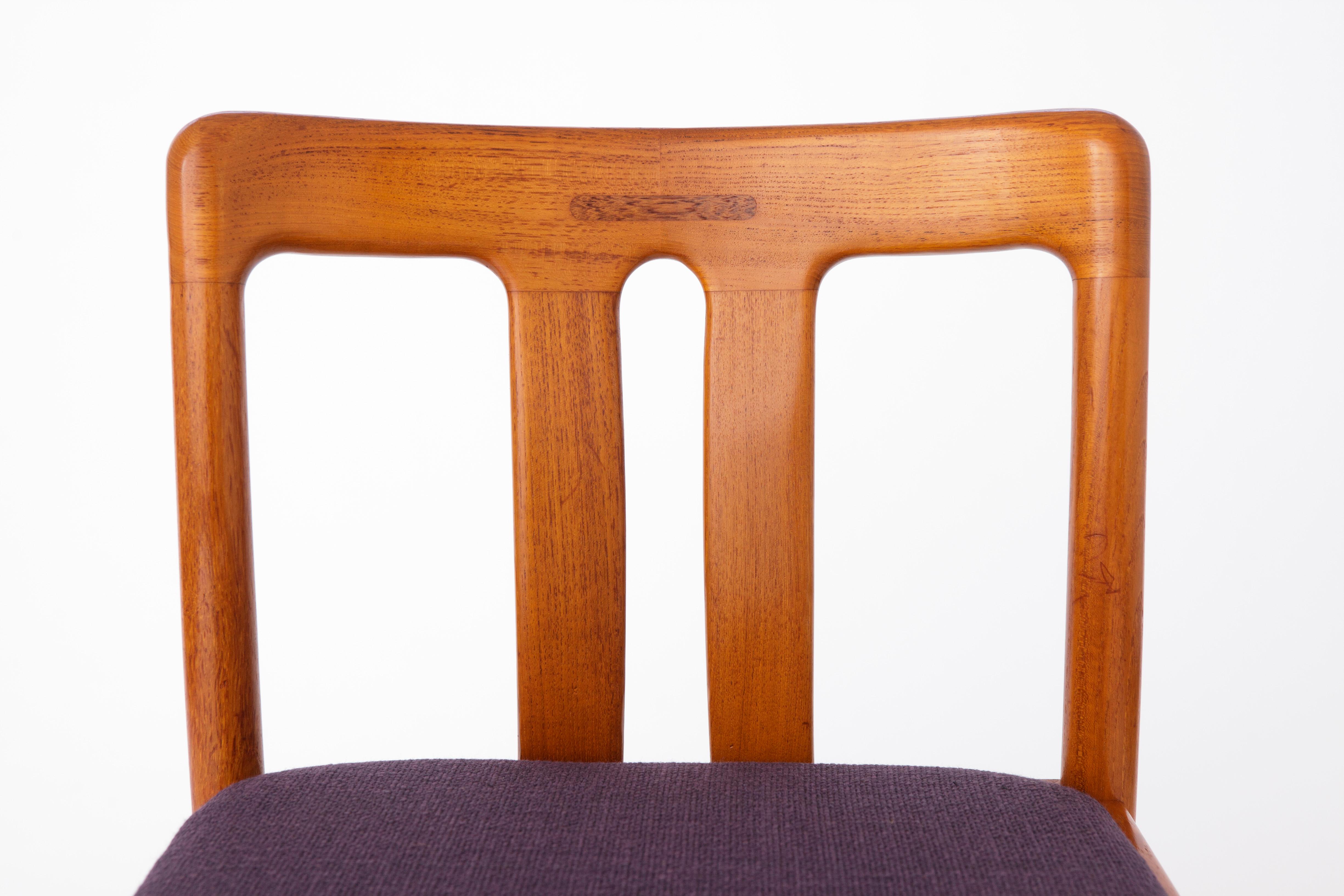 Mid-Century Modern Ensemble de 4 chaises vintage en teck, années 1960, par Uldum, Danemark en vente