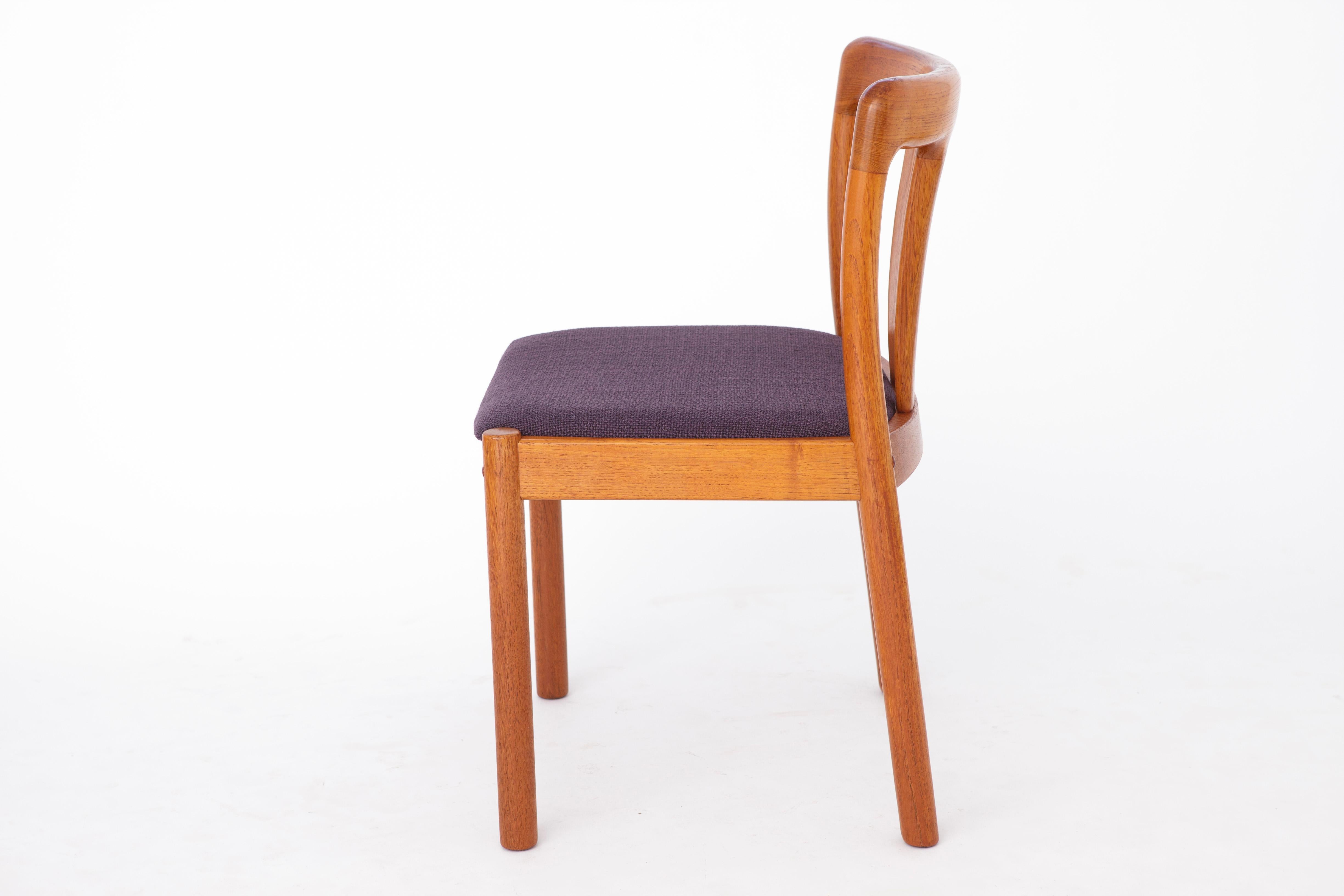 Milieu du XXe siècle Ensemble de 4 chaises vintage en teck, années 1960, par Uldum, Danemark en vente