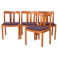Set of 4 Teak Vintage Chairs, 1960s, by Uldum, Denmark