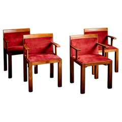 Set of 4 Teatro Arm Chairs by Aldo Rossi for Molteni