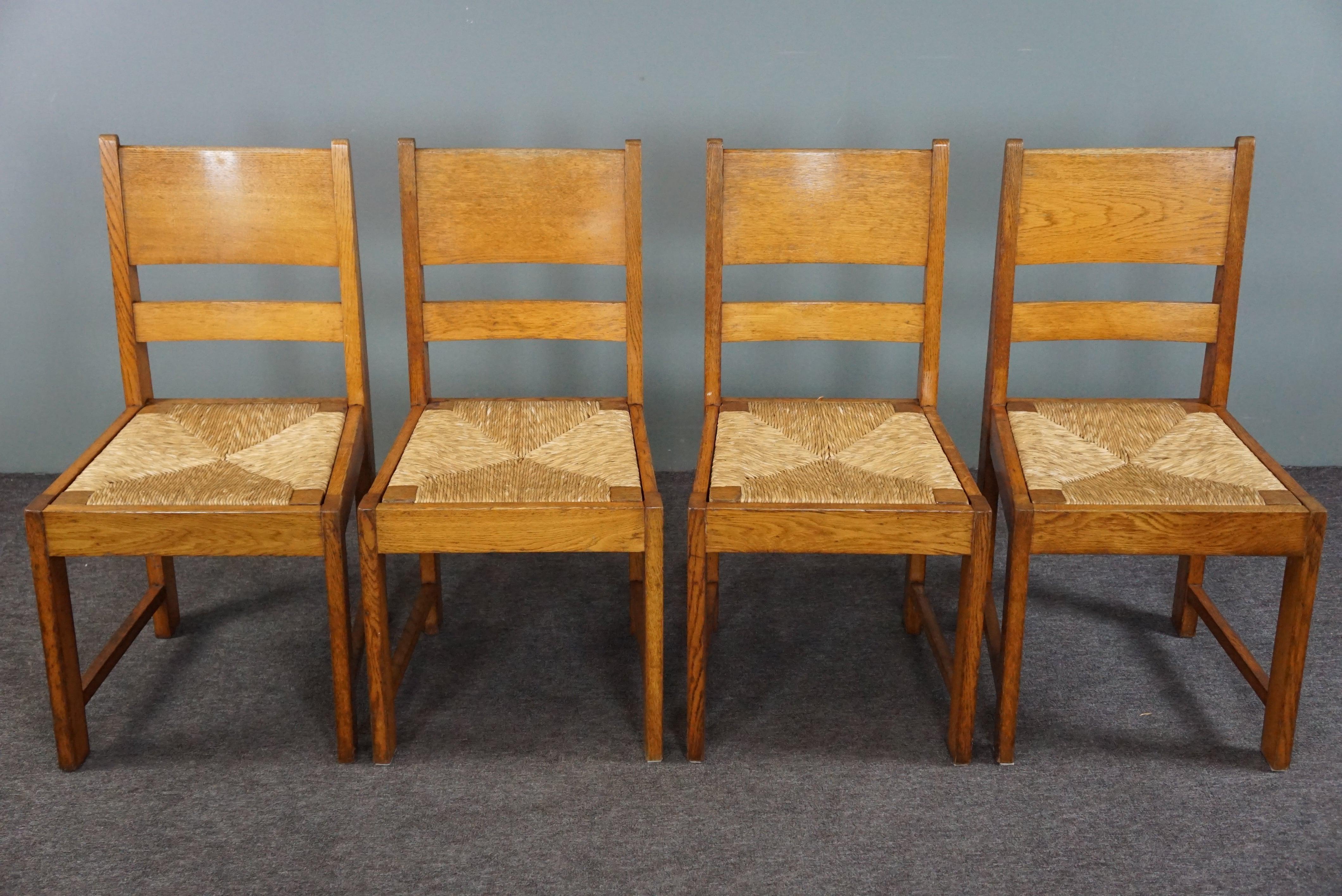 Dutch Set of 4 The Hague School dining room chairs For Sale