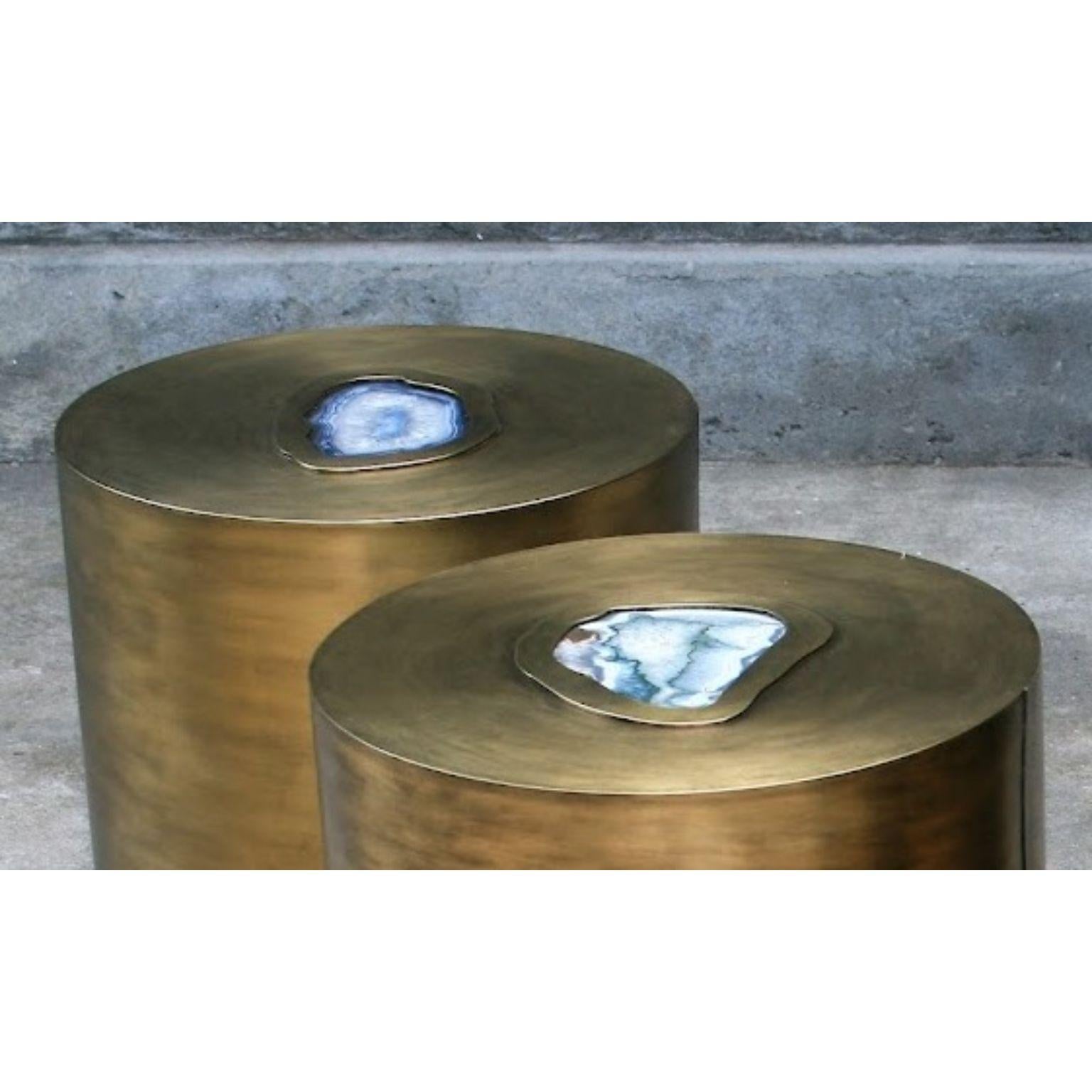 Belgian Set Of 4 The Tubes Brass Coffee Tables by Brutalist Be For Sale