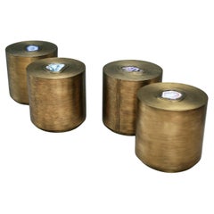 Set Of 4 The Tubes Brass Coffee Tables by Brutalist Be