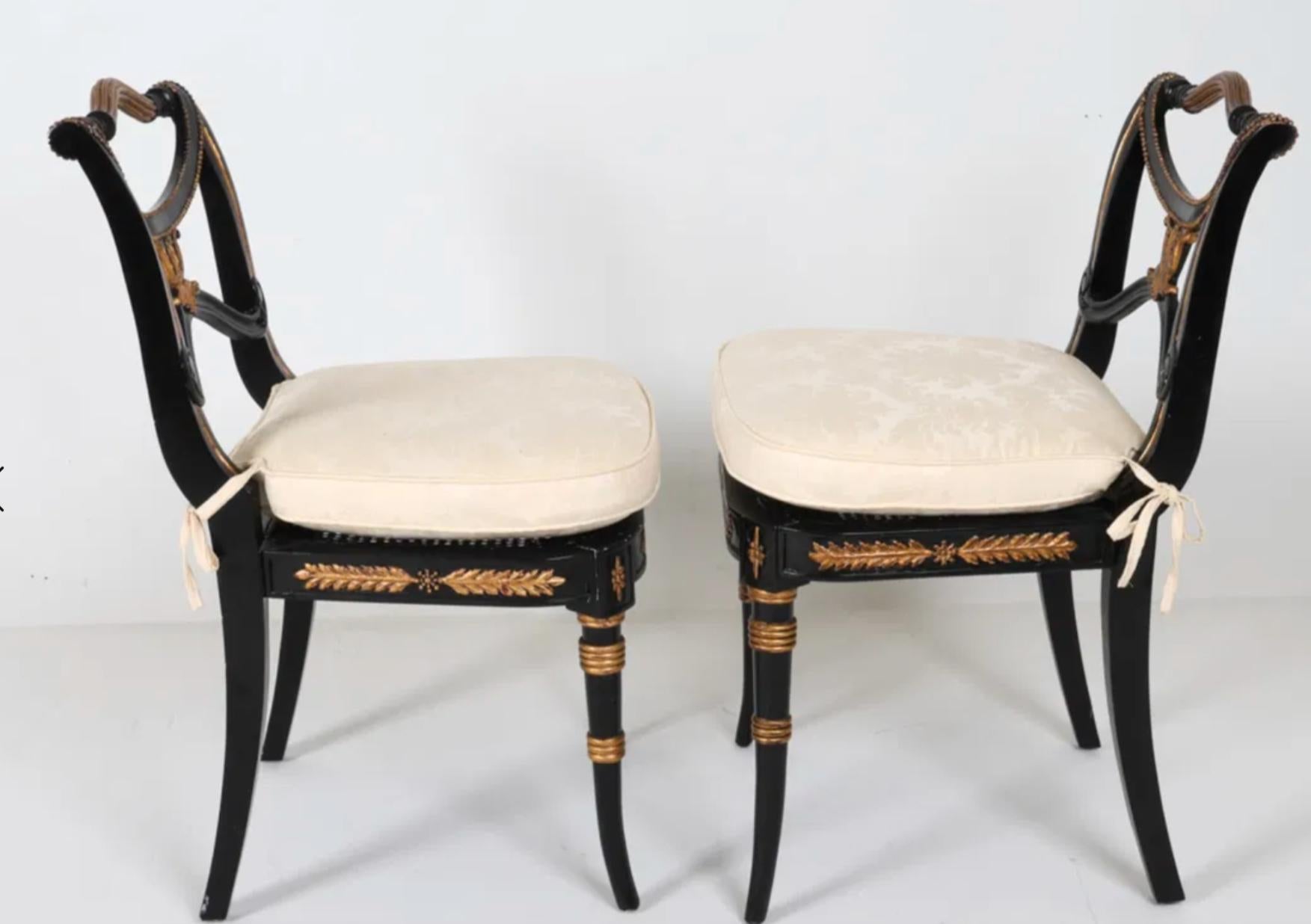 Late 20th Century Set of 4 Theodore Alexander Regency Style Dining Chairs