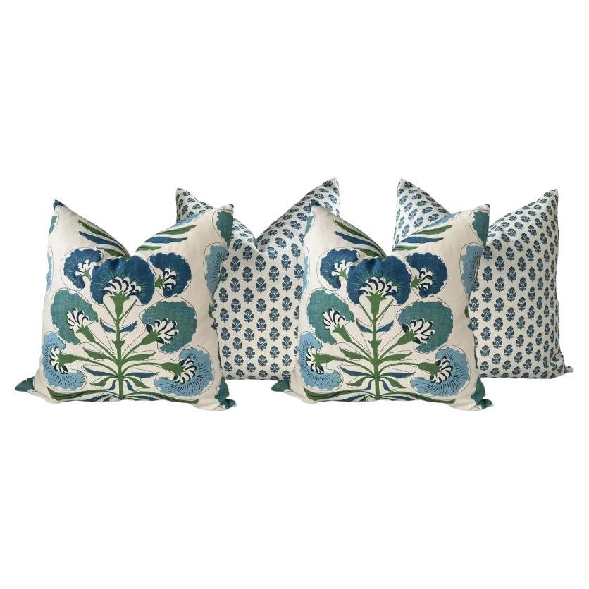 Set di 4 cuscini Thibaut Floral Designer in "Tybee Tree" e Anna French "Julian".