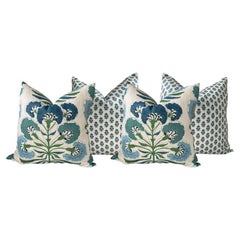 Set di 4 cuscini Thibaut Floral Designer in "Tybee Tree" e Anna French "Julian".