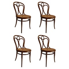 Antique Set of 4 Thonet bent beech chairs, Austria, early 1900s
