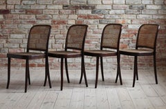 Set of 4 Thonet Dining Chairs designed by J. Hoffmann, Model No. 811, 1940s