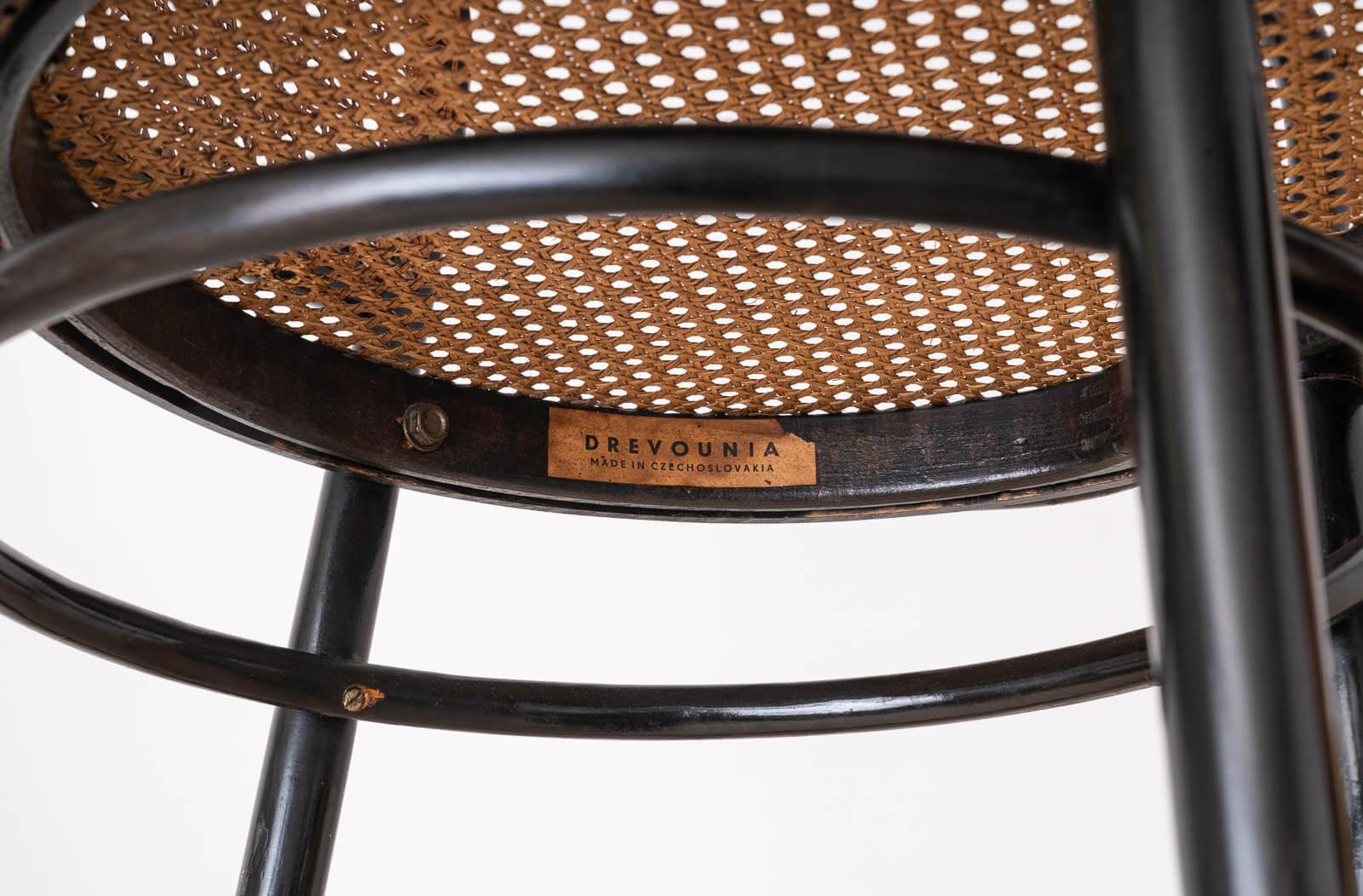 Set of 4 Thonet Dining Chairs from Drevounia, Czechoslovakia, 1960s 5