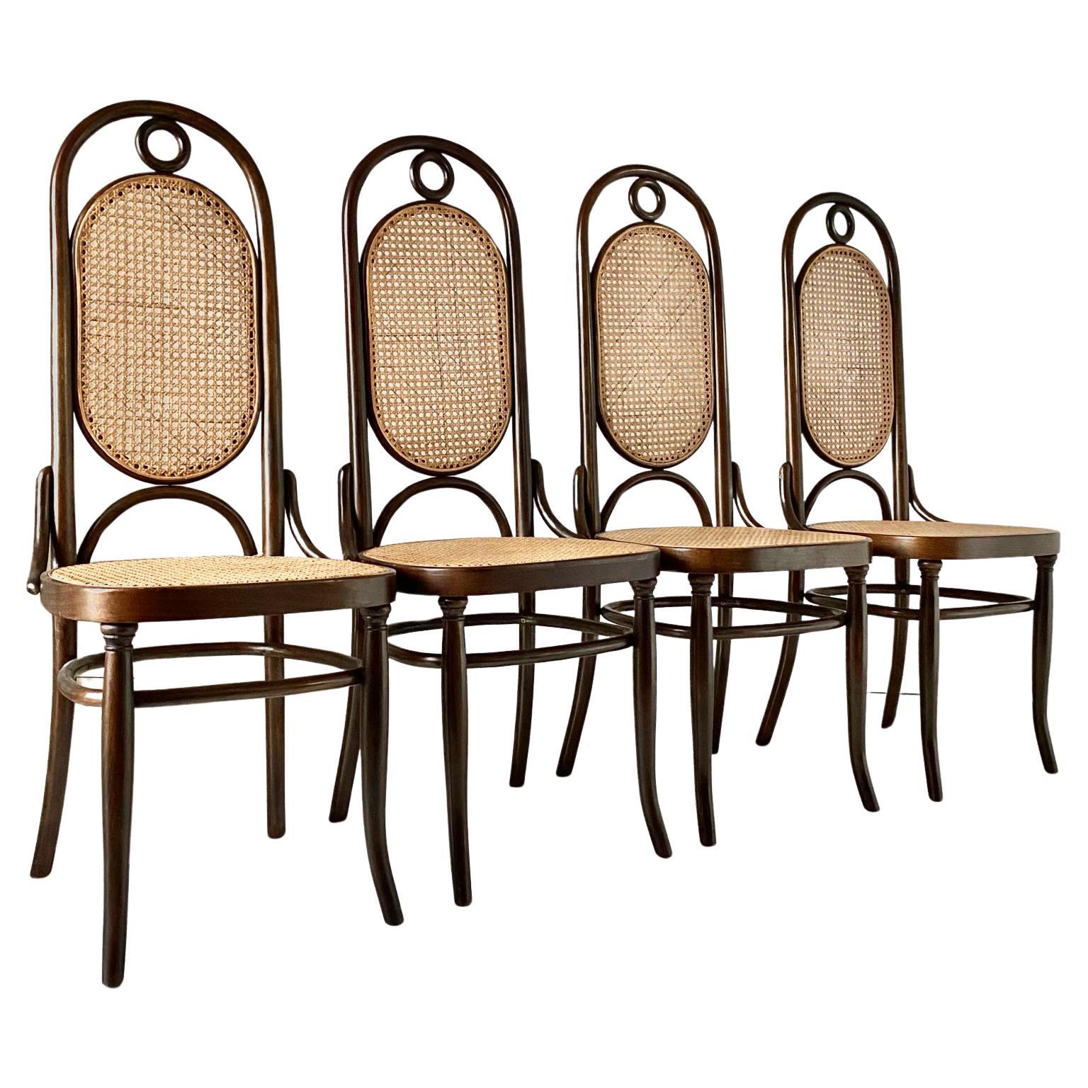 Art Nouveau Set of 4 Thonet dining chairs model 17 in vendita