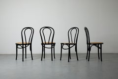Set of 4 Thonet 'N. 218' model Bistro Chairs in Black