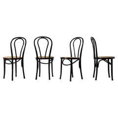 Set of 4 Thonet 'N. 218' model Bistro Chairs in Black