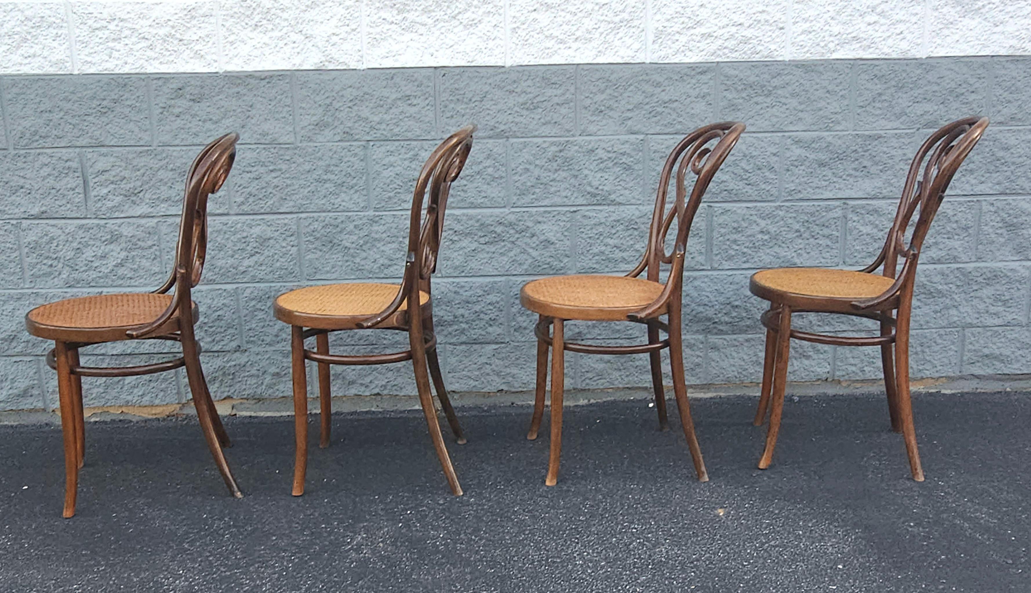Lot de 4 Thonet n° 4  Chaises en bois de café Daum de Salvatore Leone, vers les années 1960 en vente 1