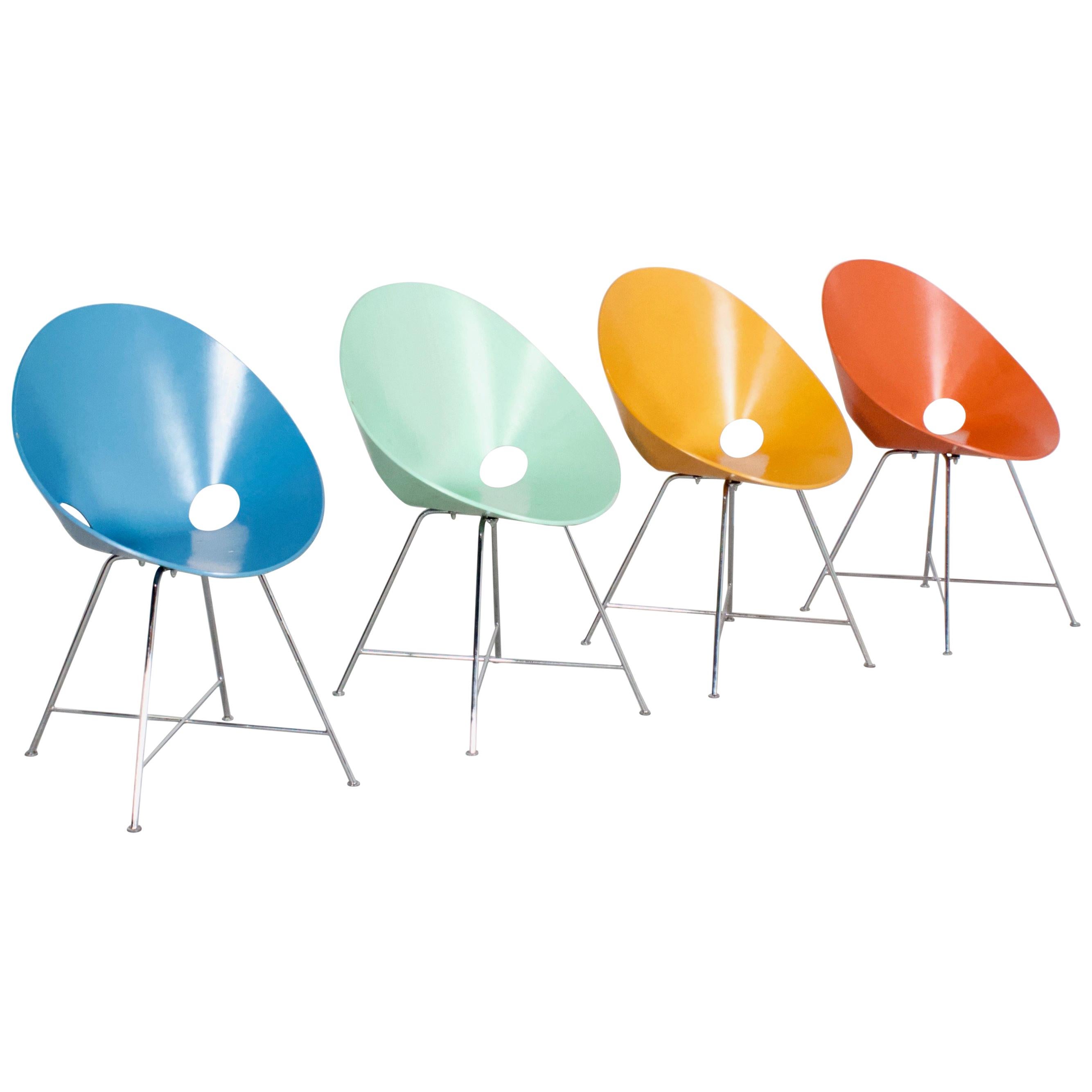 Set of 4 Thonet S664 Dining Chairs by Eddie Harlis, 1954