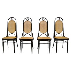 Set of 4 Thonet-Style Bentwood Chairs with Vienna Straw, 1980s