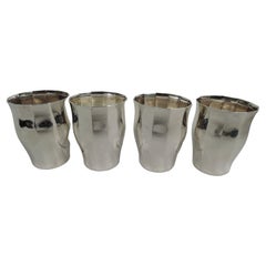 Set of 4 Tiffany & Co. Art Deco Craftsman Sterling Silver Tumblers