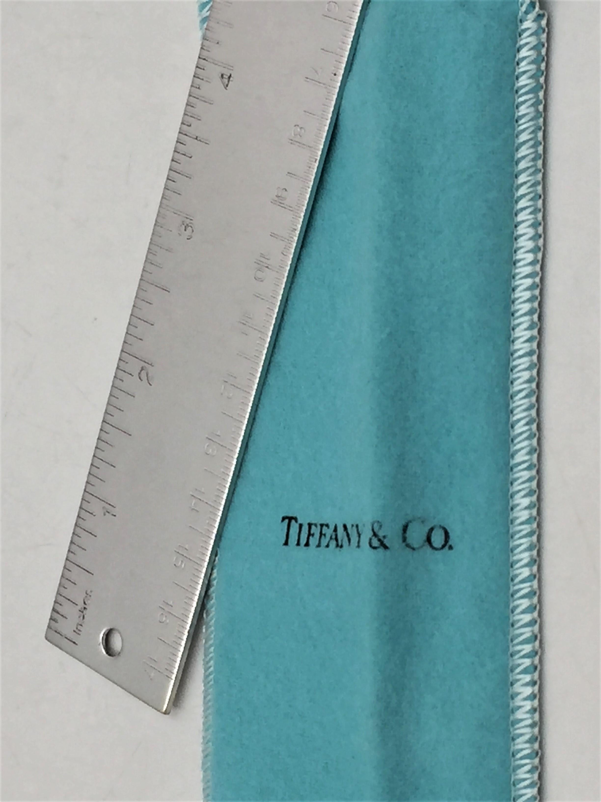 Set of 4 Tiffany & Co. Silver Rulers in Original Pouches In Excellent Condition For Sale In New York, NY