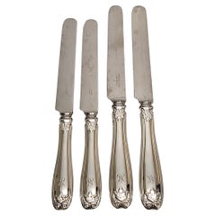 Set of 4 Tiffany & Co Sterling Silver Colonial Knives with Monogram