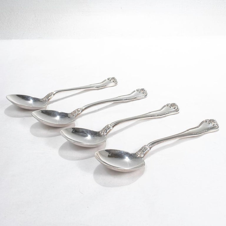 Serie de 6 cuilleres a soupe metal argenté art-deco