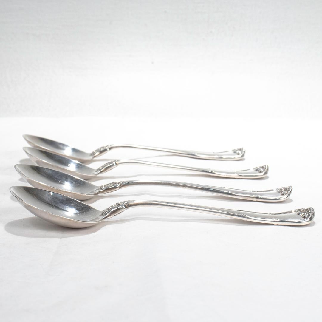 Set of 4 Tiffany & Co. Sterling Silver Cream Soup Spoons in the Provence Pattern For Sale 2