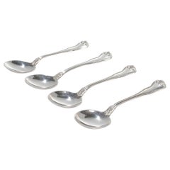 Conjunto de 4 piezas Tiffany & Co. Cucharas soperas de crema de plata de ley con motivo de Provenza