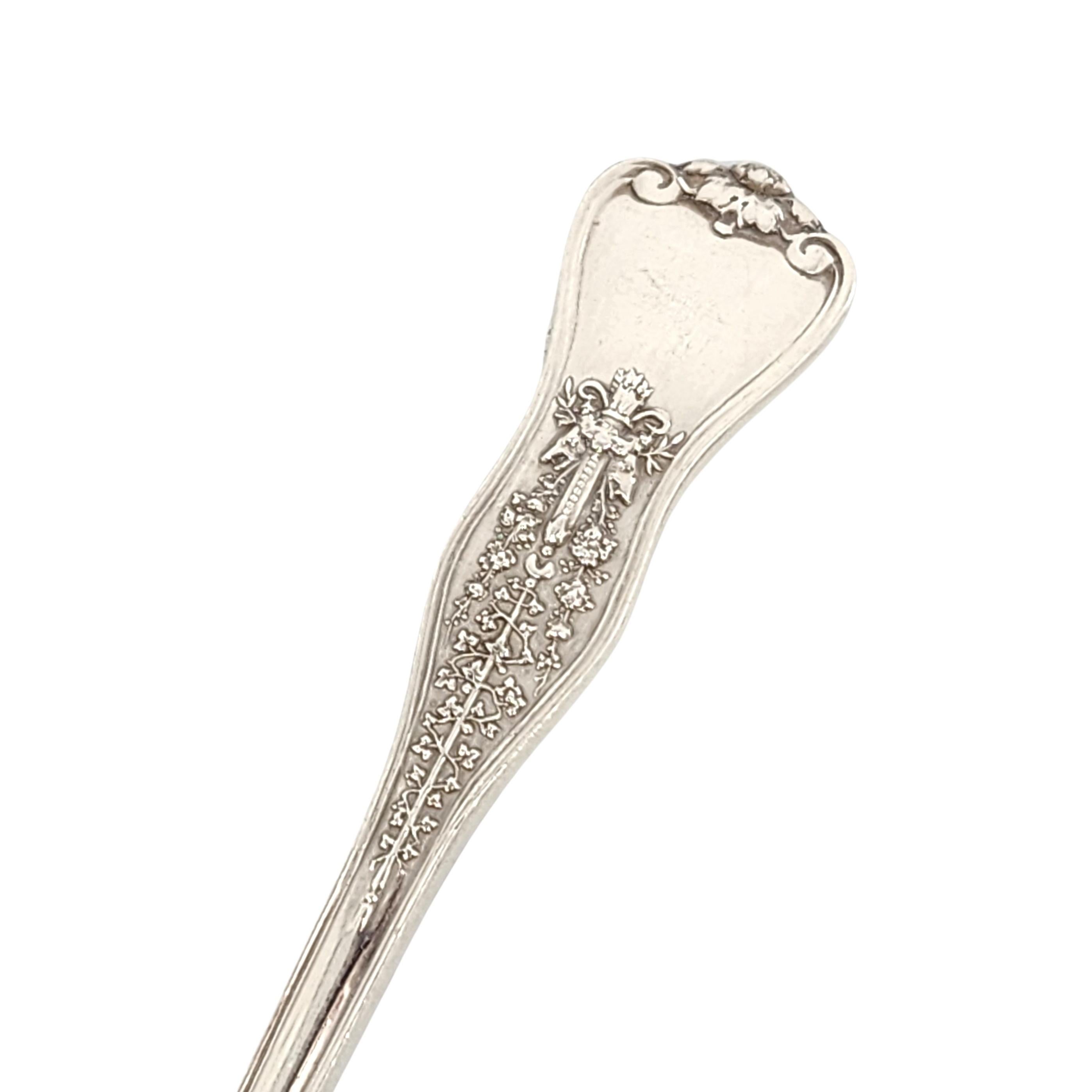 Set of 4 sterling silver Cocktail/Oyster forks by Tiffany & Co in the Olympian pattern.

No monogram

Olympian is an ornate and elaborate multi-motif pattern, featuring 17 different sharply carved handle decorations depicting scenes from Classical