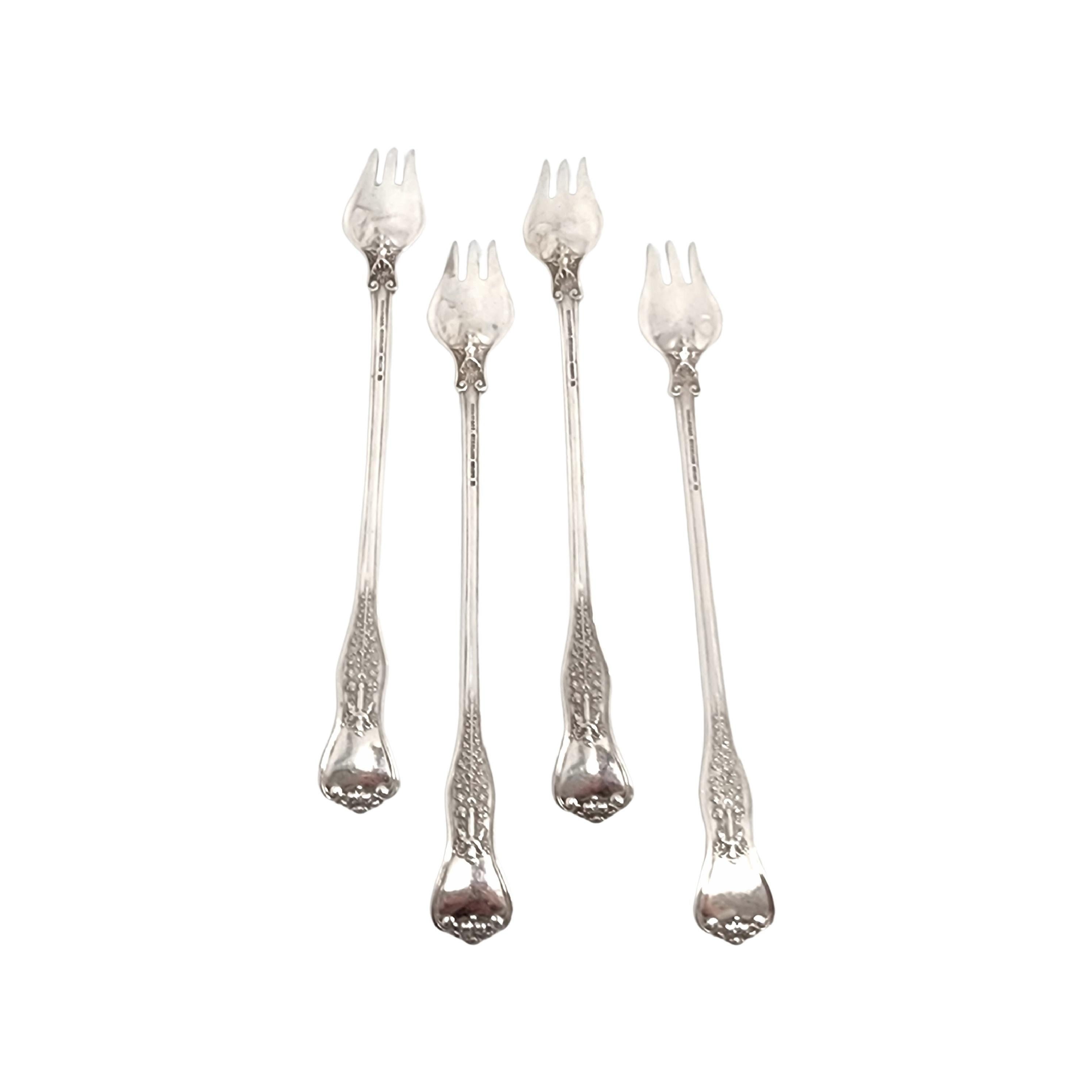 Set of 4 Tiffany & Co Sterling Silver Olympian Cocktail/Oyster Forks 5