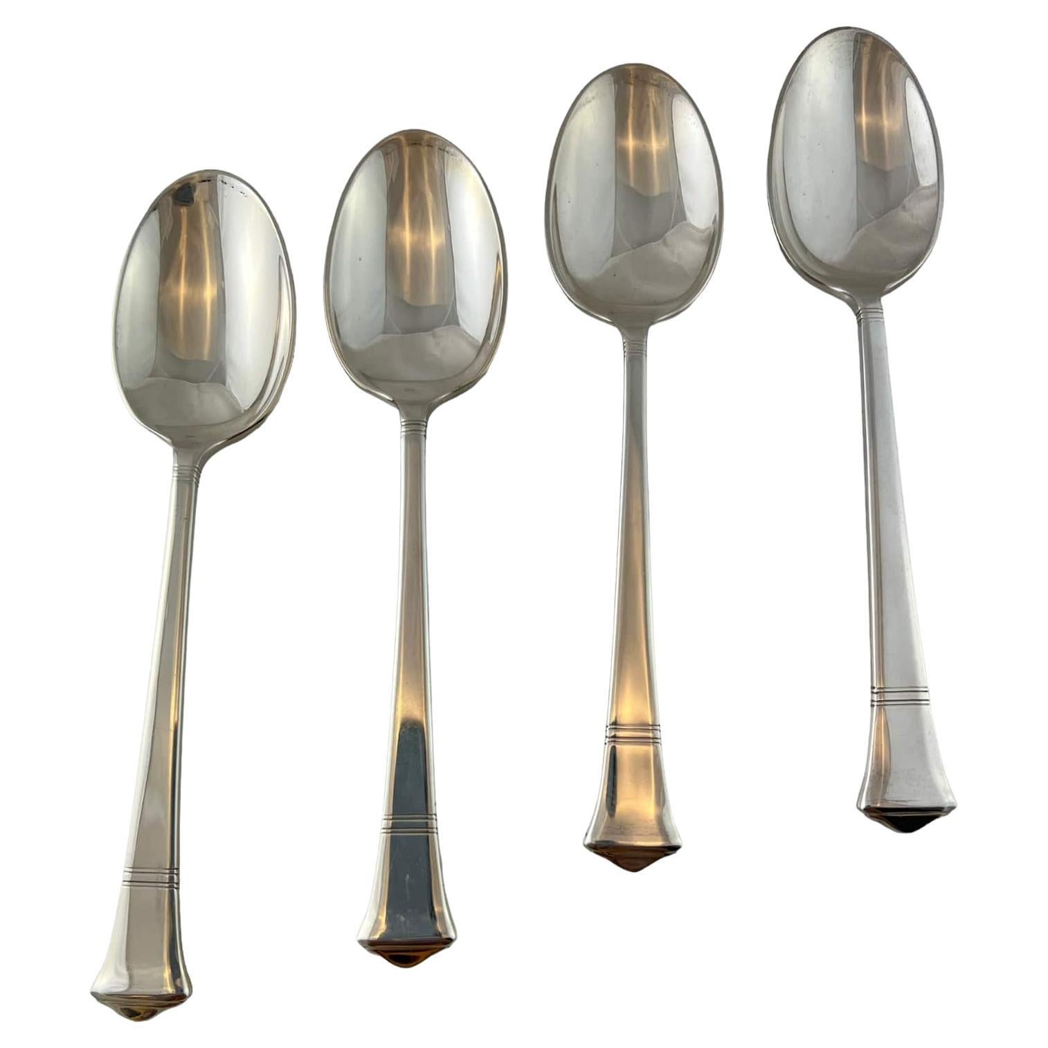 Set of 4 Tiffany & Co Windham Sterling Silver Teaspoons For Sale