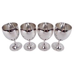 Juego de 4 copas georgianas Tiffany de plata de ley