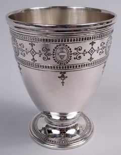 Satz von 4 Tiffany Hamilton gravierte Sterling Silber Kelche