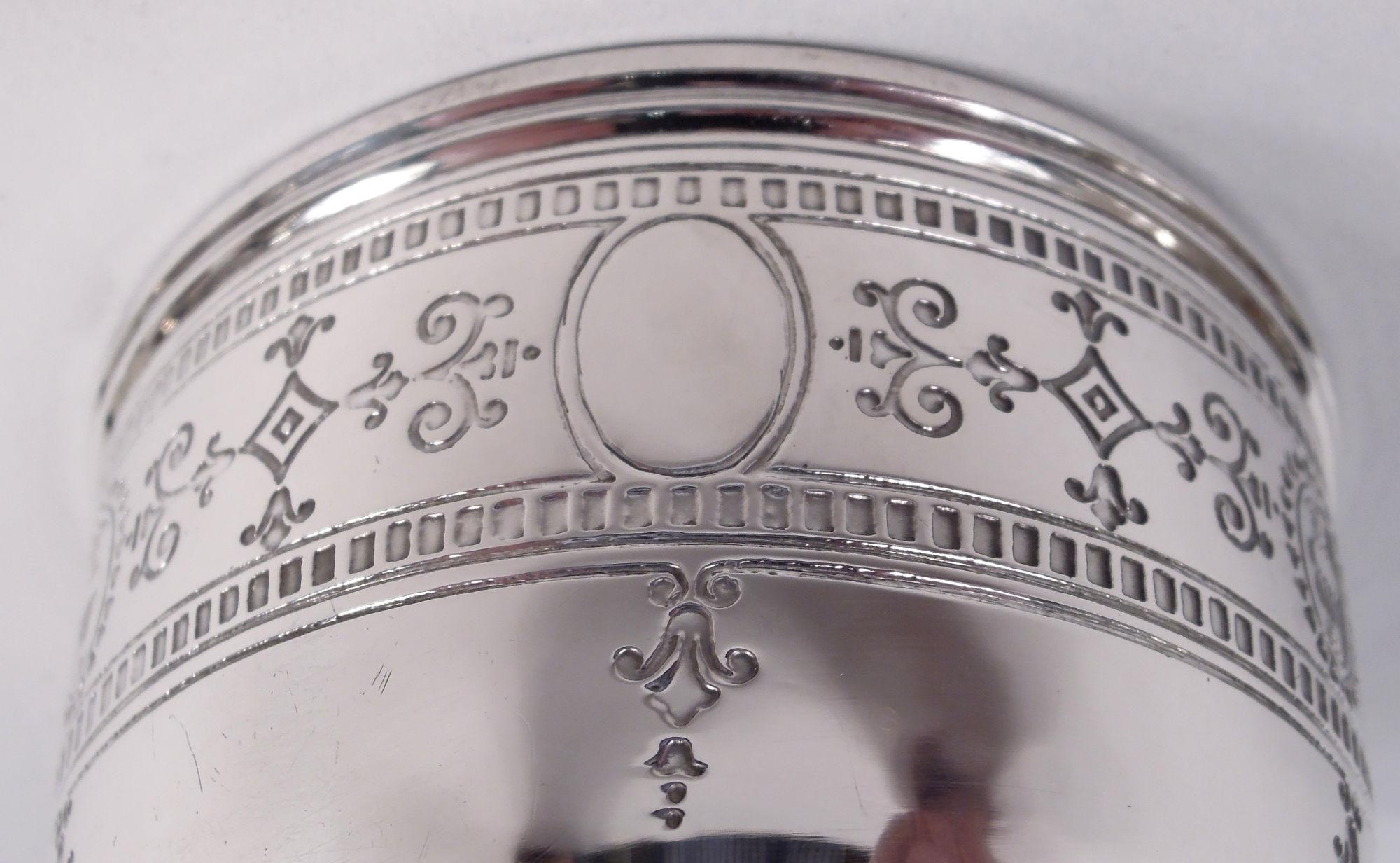 American Set of 4 Tiffany Hamilton Engraved Sterling Silver Goblets For Sale