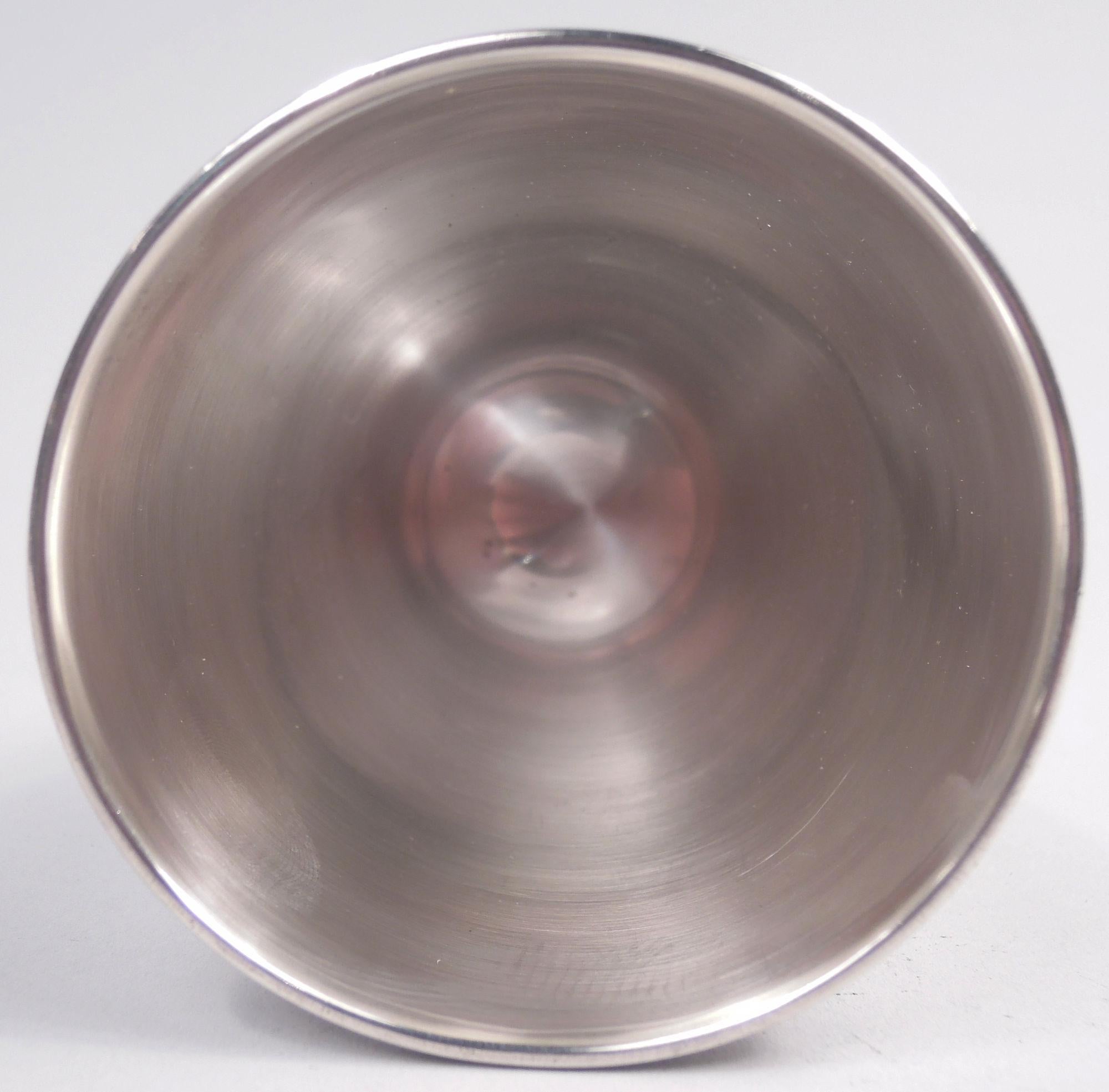 Set of 4 Tiffany Hamilton Engraved Sterling Silver Goblets In Good Condition For Sale In New York, NY